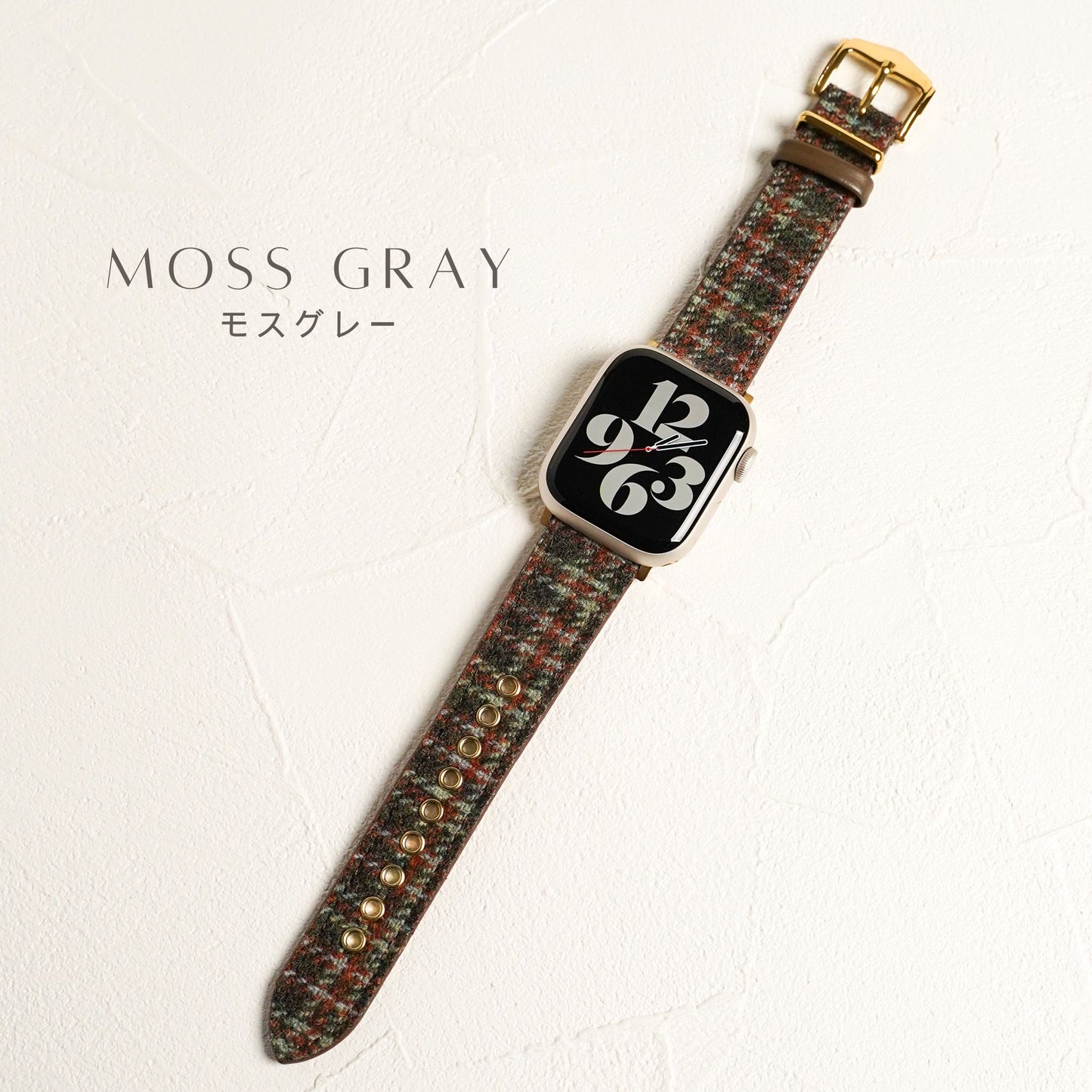 ウール レザー チェック柄 アップルウォッチバンド Apple Watch ベルト
