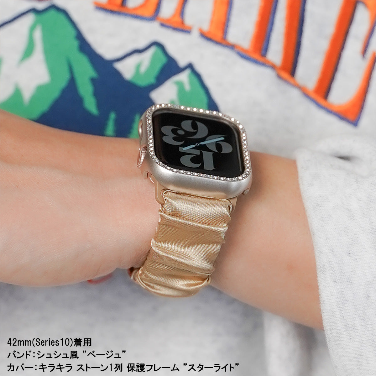 【NEW】シュシュ風 サテン アップルウォッチバンド Apple Watch ベルト