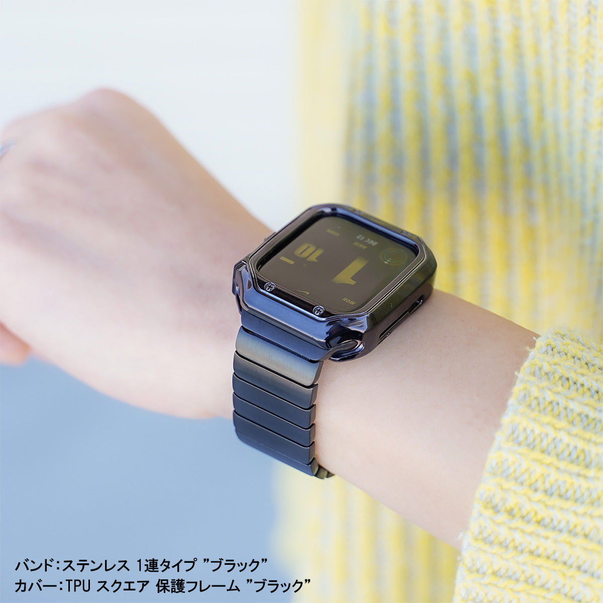 TPU メッキ スクエア 保護フレーム ソフトタイプ アップルウォッチ ハーフカバー ケース Apple Watch