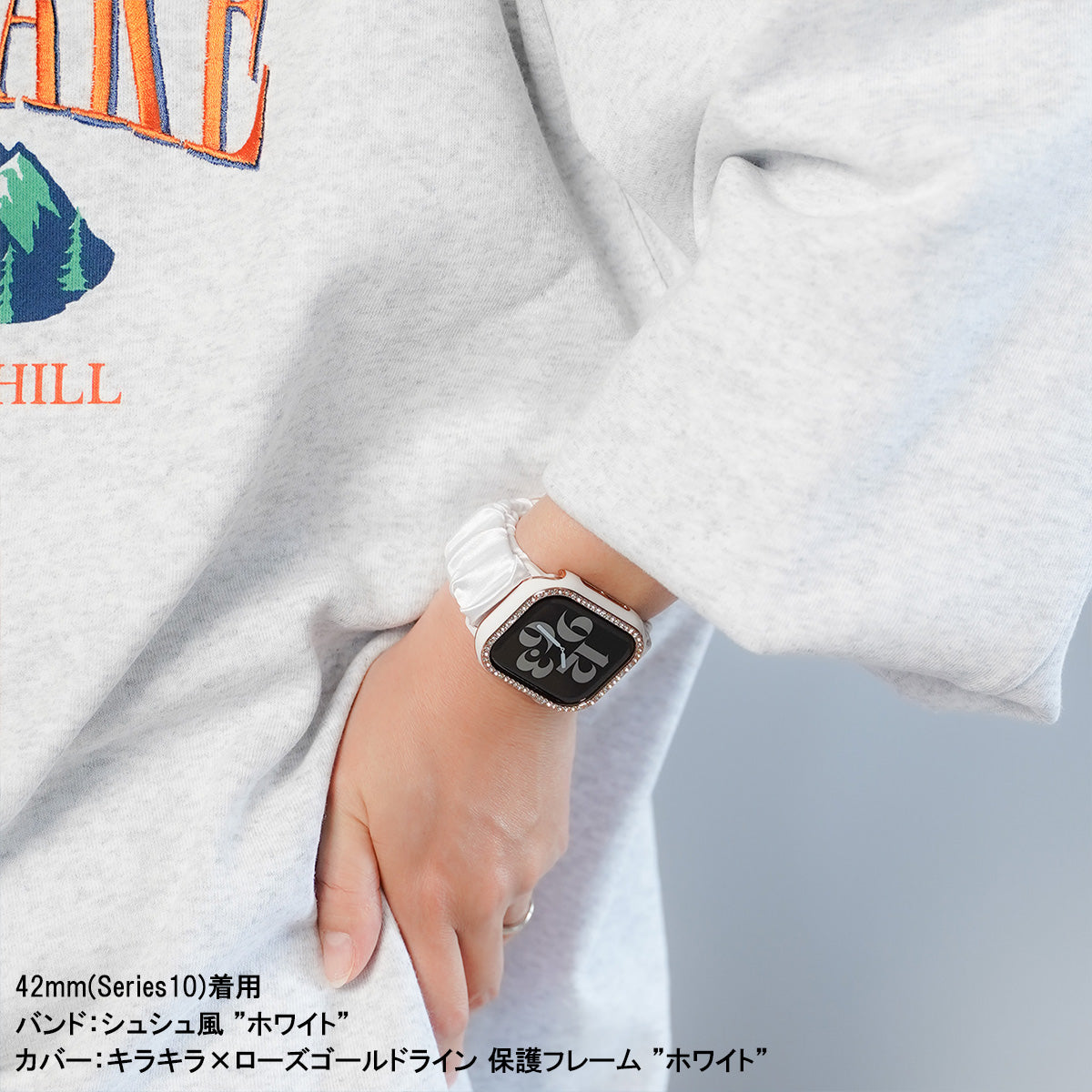 【NEW】シュシュ風 サテン アップルウォッチバンド Apple Watch ベルト