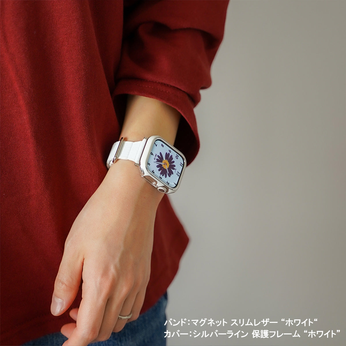 マグネット スリム レザー アップルウォッチバンド レザーループ Apple Watch ベルト