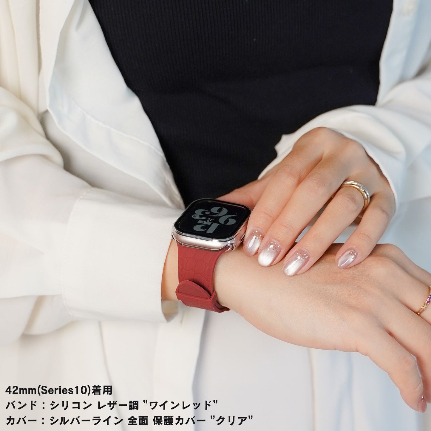 【NEW】シリコン レザー調 アップルウォッチバンド Apple Watch ベルト