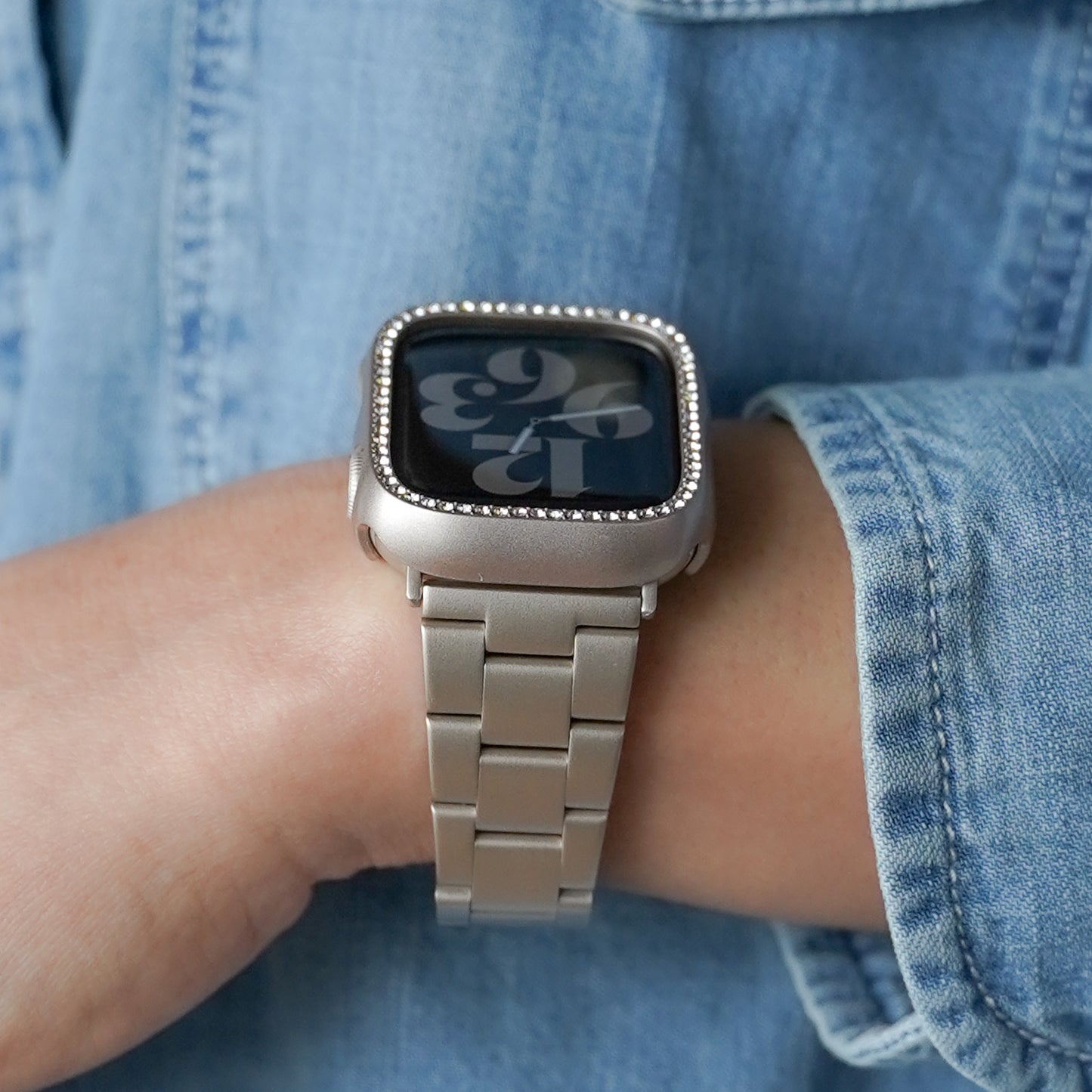 ステンレス 工具不要 三連 アップルウォッチバンド Apple Watch ベルト