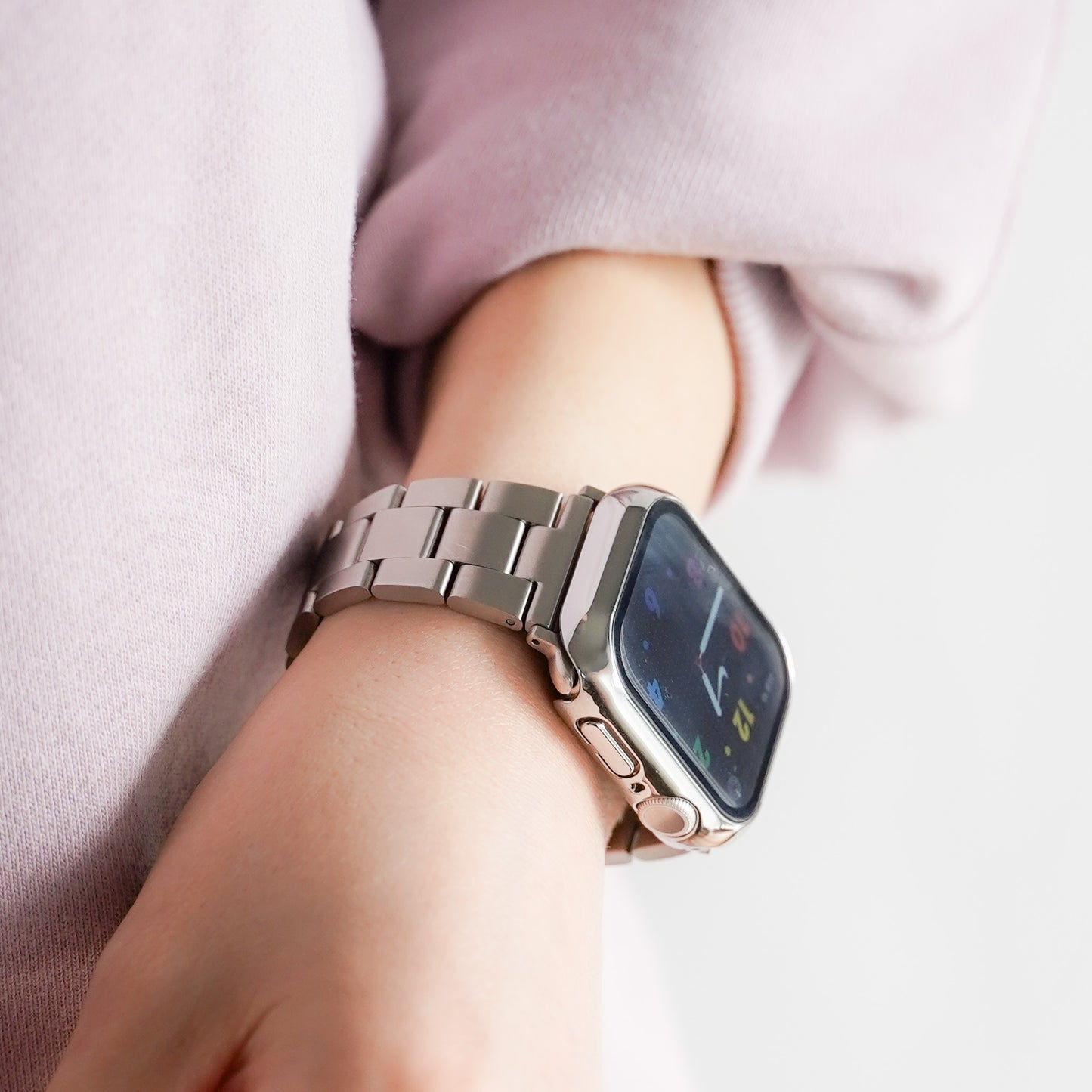 ステンレス 工具不要 三連 アップルウォッチバンド Apple Watch ベルト