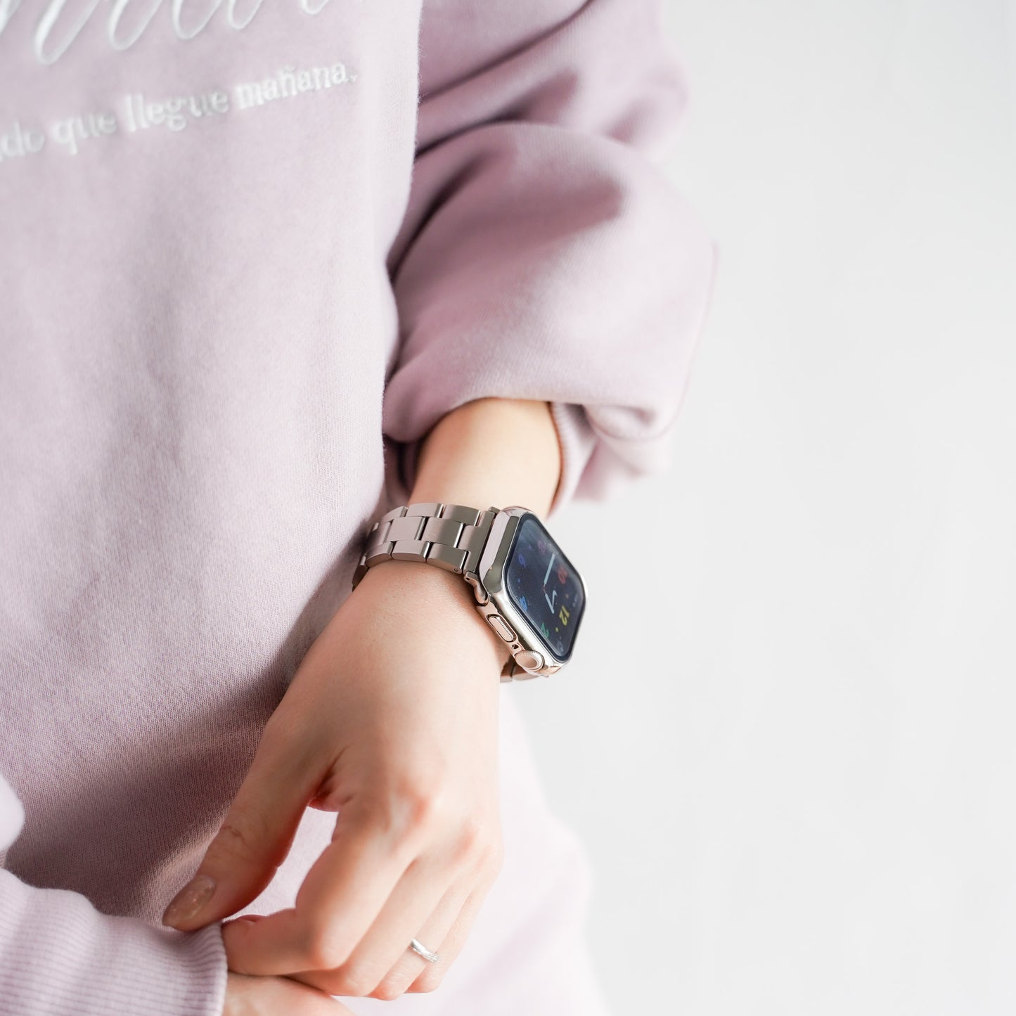 ステンレス 工具不要 三連 アップルウォッチバンド Apple Watch ベルト