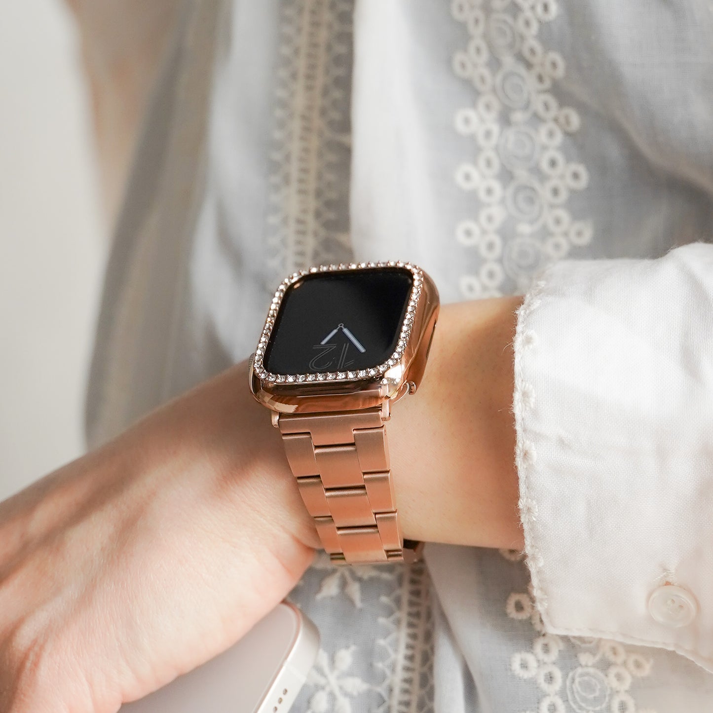 ステンレス 工具不要 三連 アップルウォッチバンド Apple Watch ベルト
