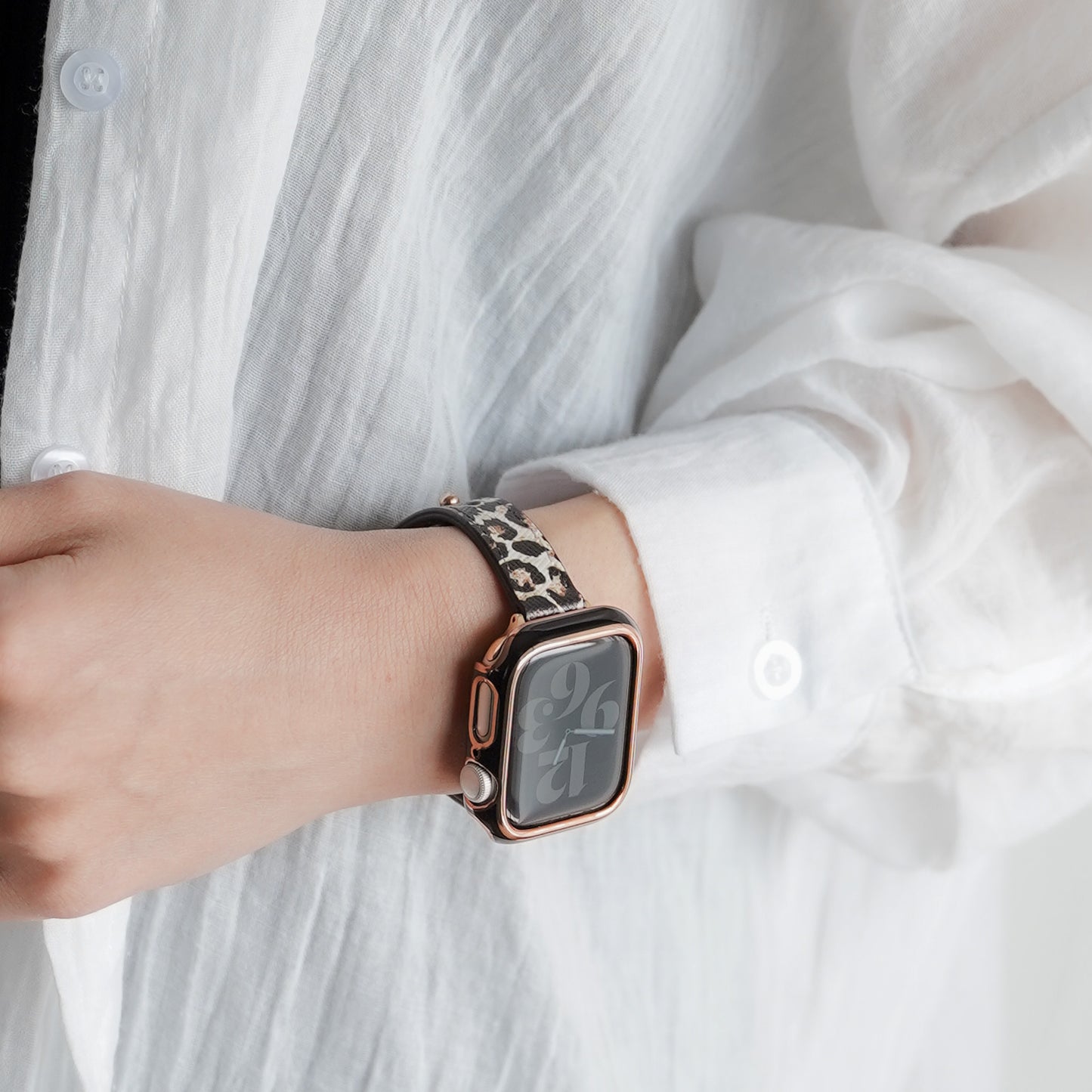 レオパード スリムレザー アップルウォッチバンド ヒョウ柄 Apple Watch ベルト