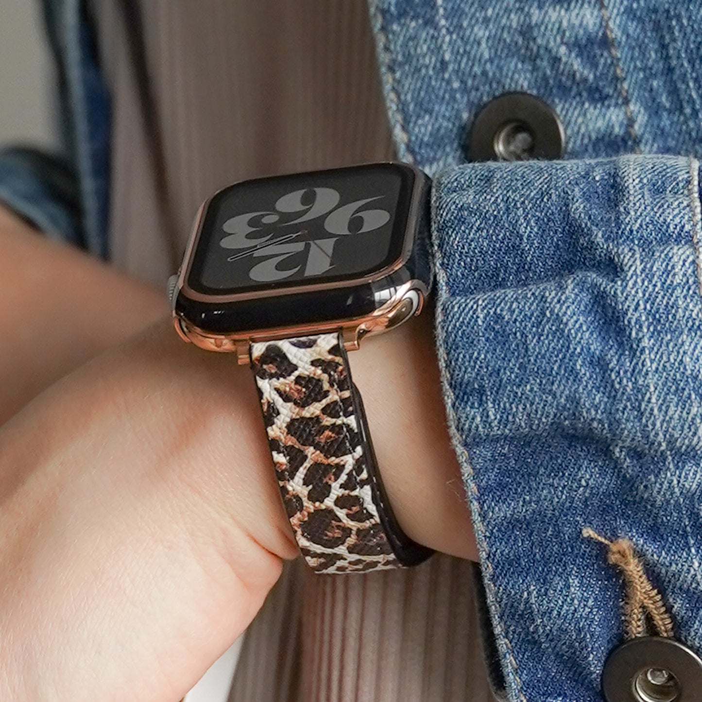 レオパード スリムレザー アップルウォッチバンド ヒョウ柄 Apple Watch ベルト