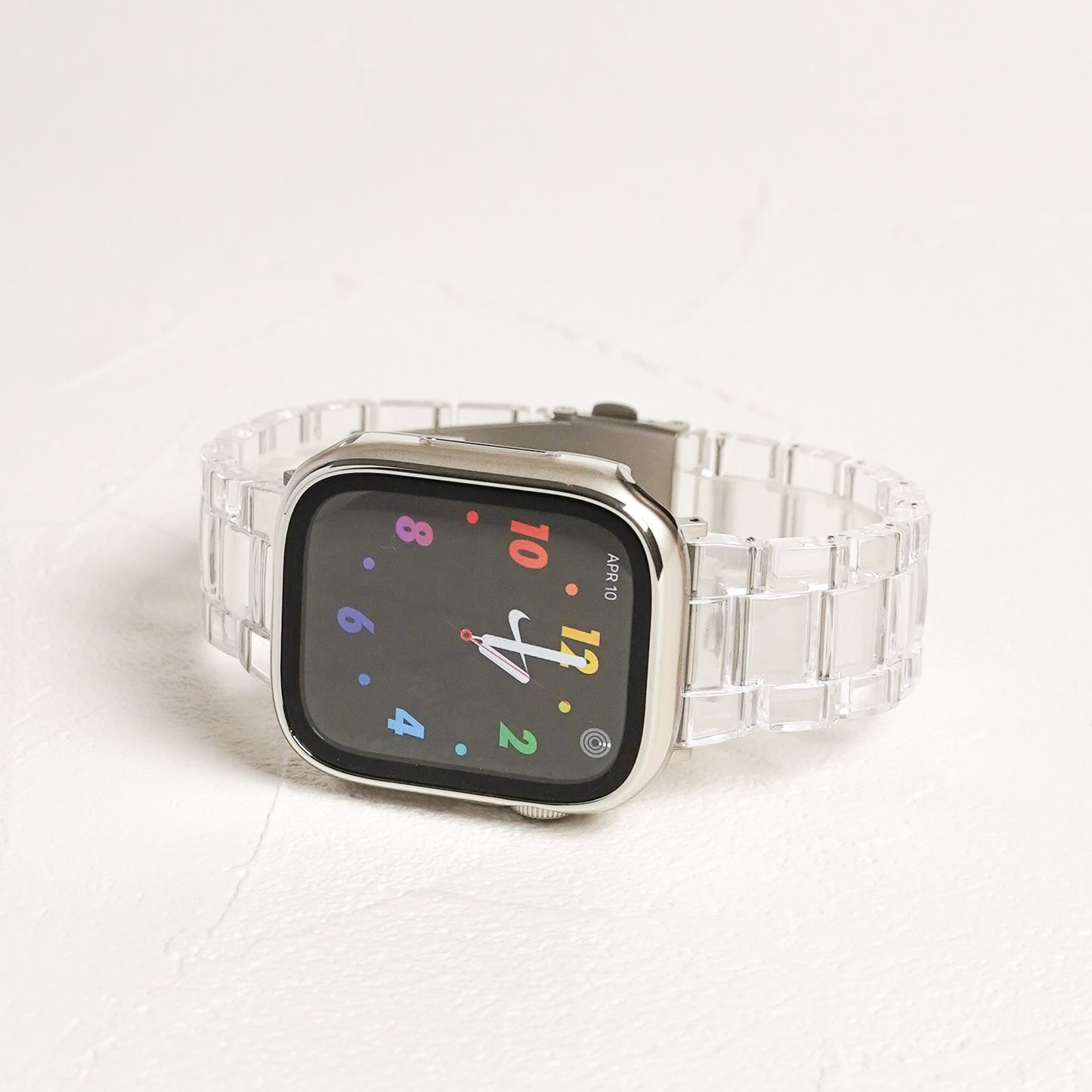 クリア 3連 樹脂 アップルウォッチバンド 透明 Apple Watch ベルト