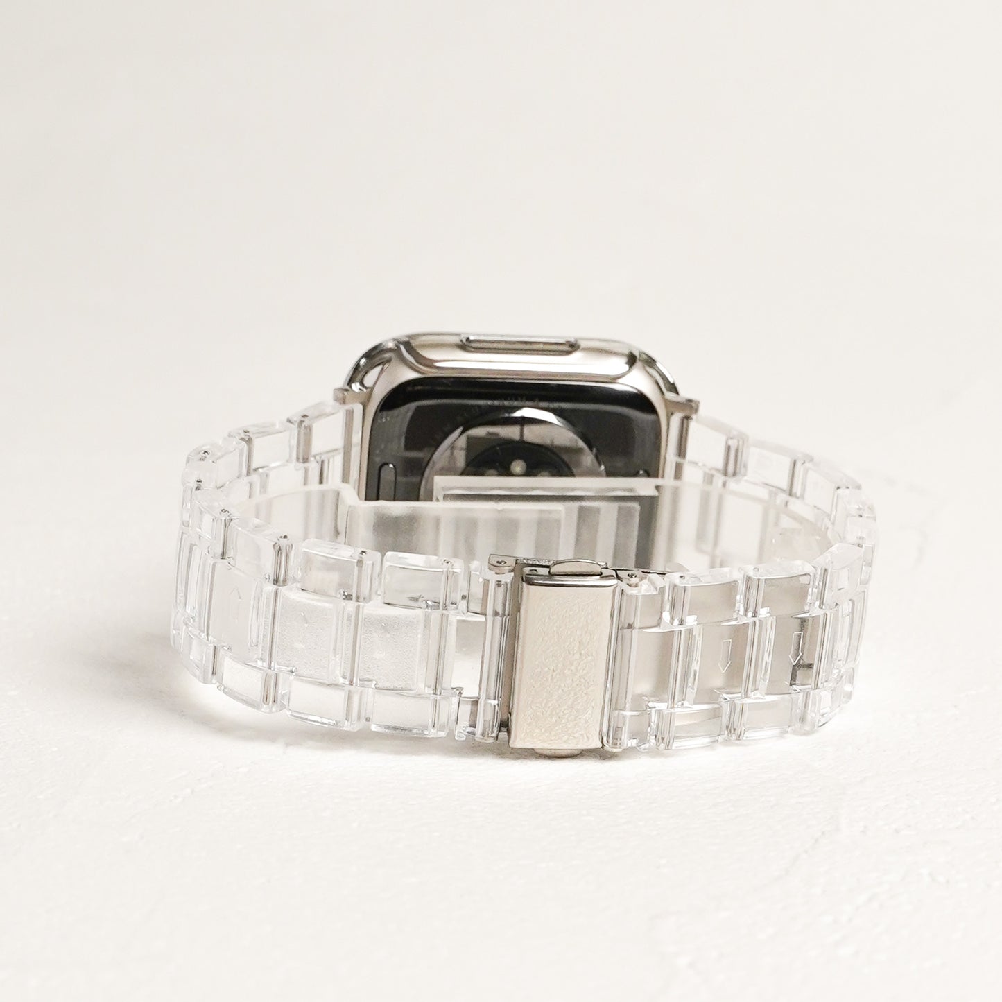 クリア 3連 樹脂 アップルウォッチバンド 透明 Apple Watch ベルト