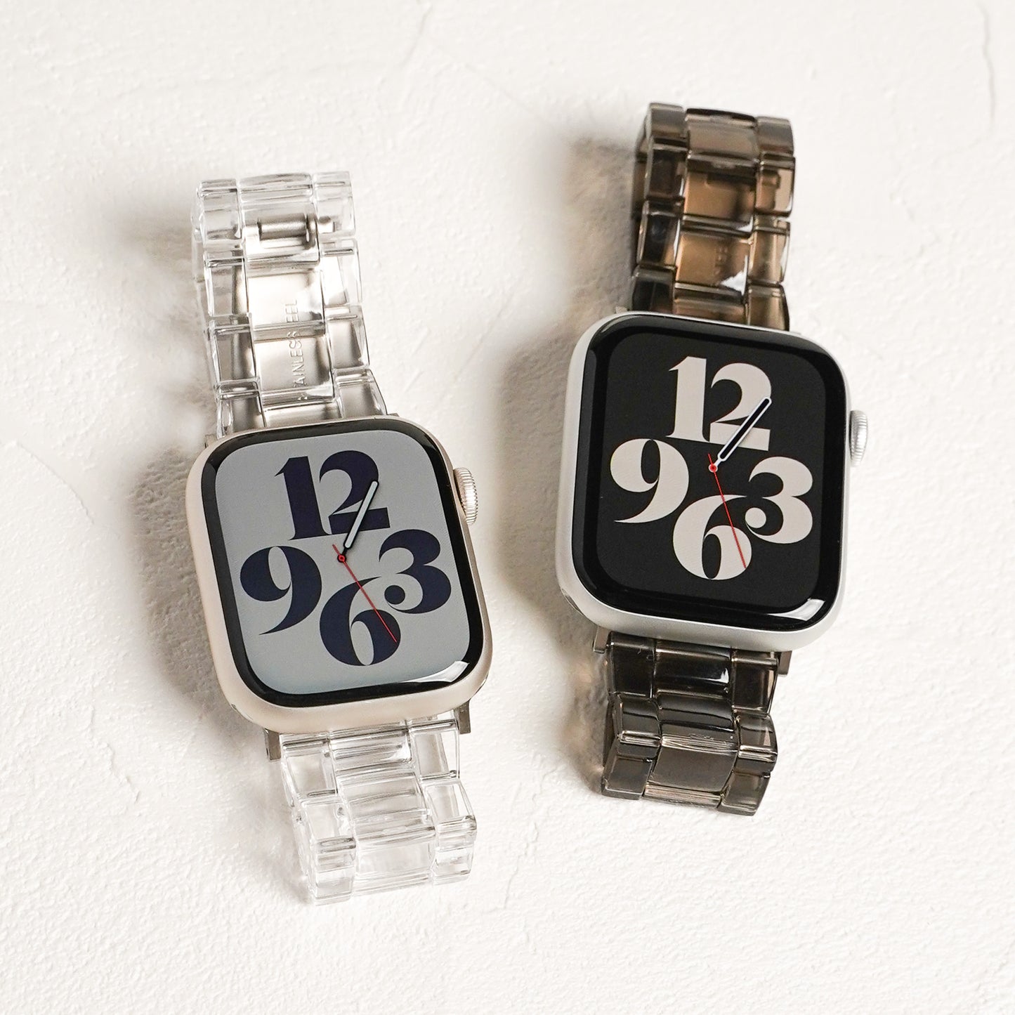 クリア 3連 樹脂 アップルウォッチバンド 透明 Apple Watch ベルト