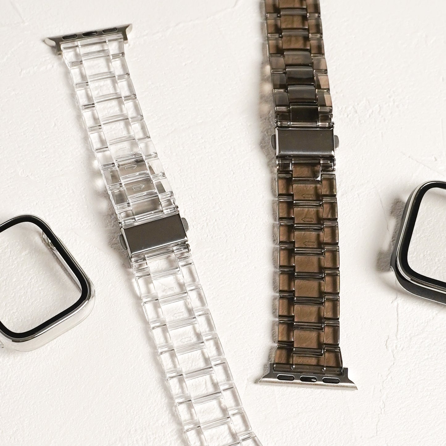 クリア 3連 樹脂 アップルウォッチバンド 透明 Apple Watch ベルト