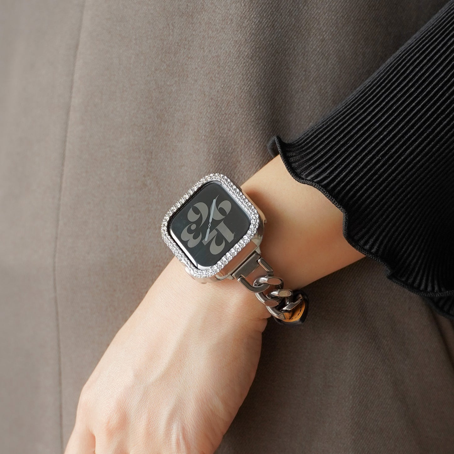 レザー×ステンレスチェーン アップルウォッチバンド Apple Watch ベルト