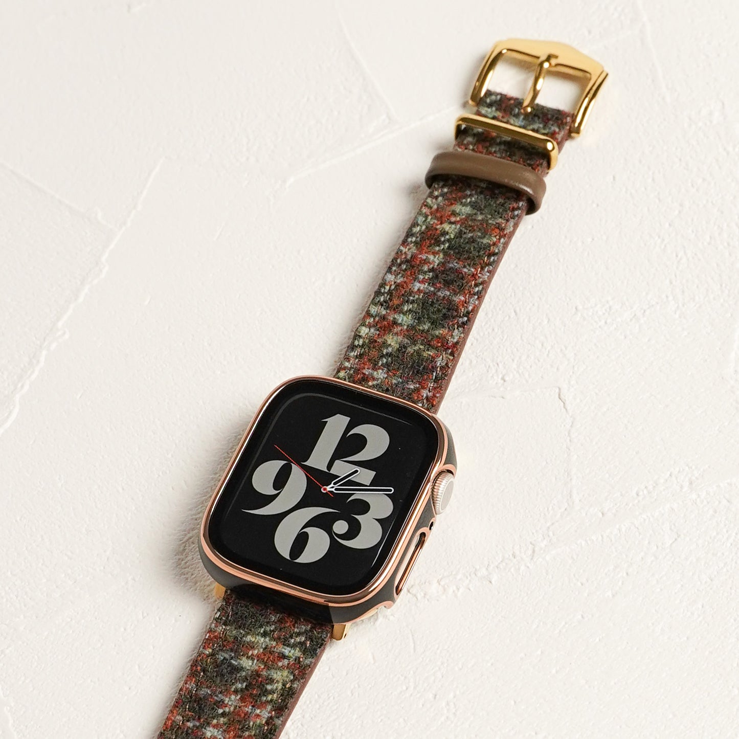 ウール レザー チェック柄 アップルウォッチバンド Apple Watch ベルト