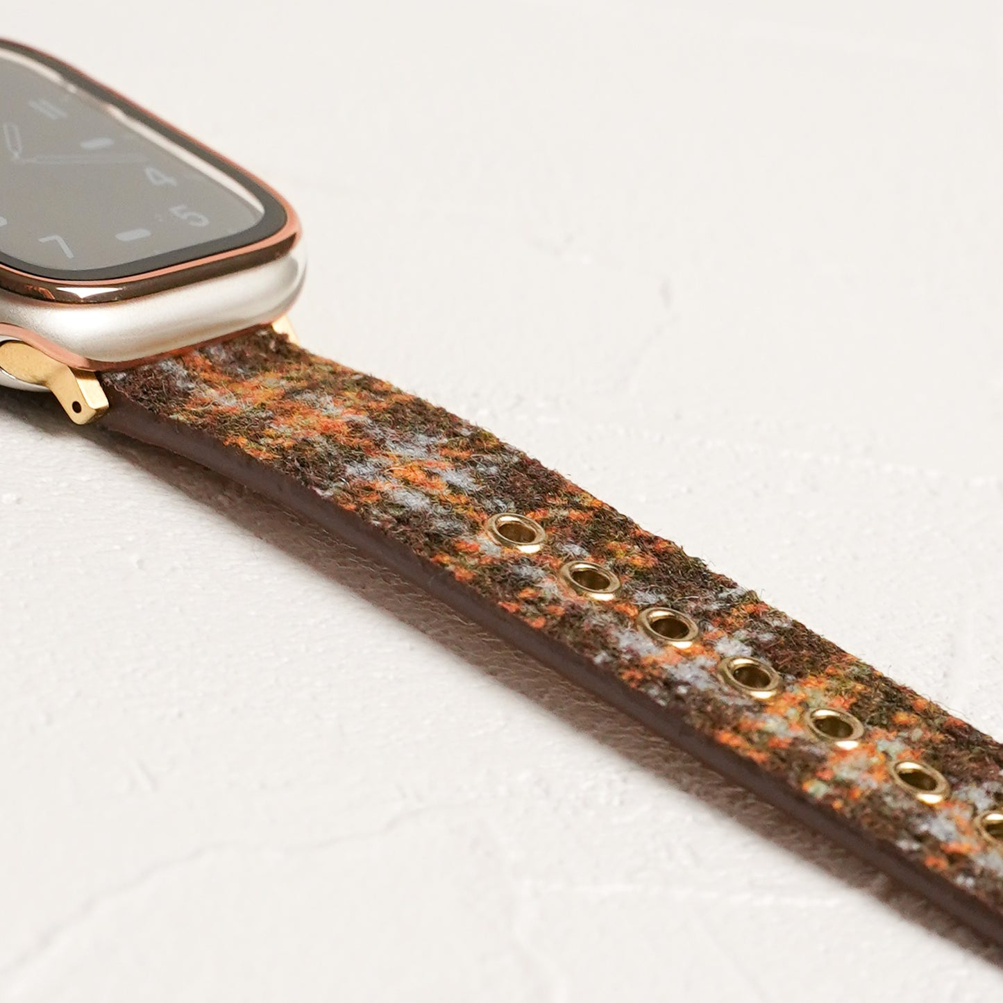 ウール レザー チェック柄 アップルウォッチバンド Apple Watch ベルト