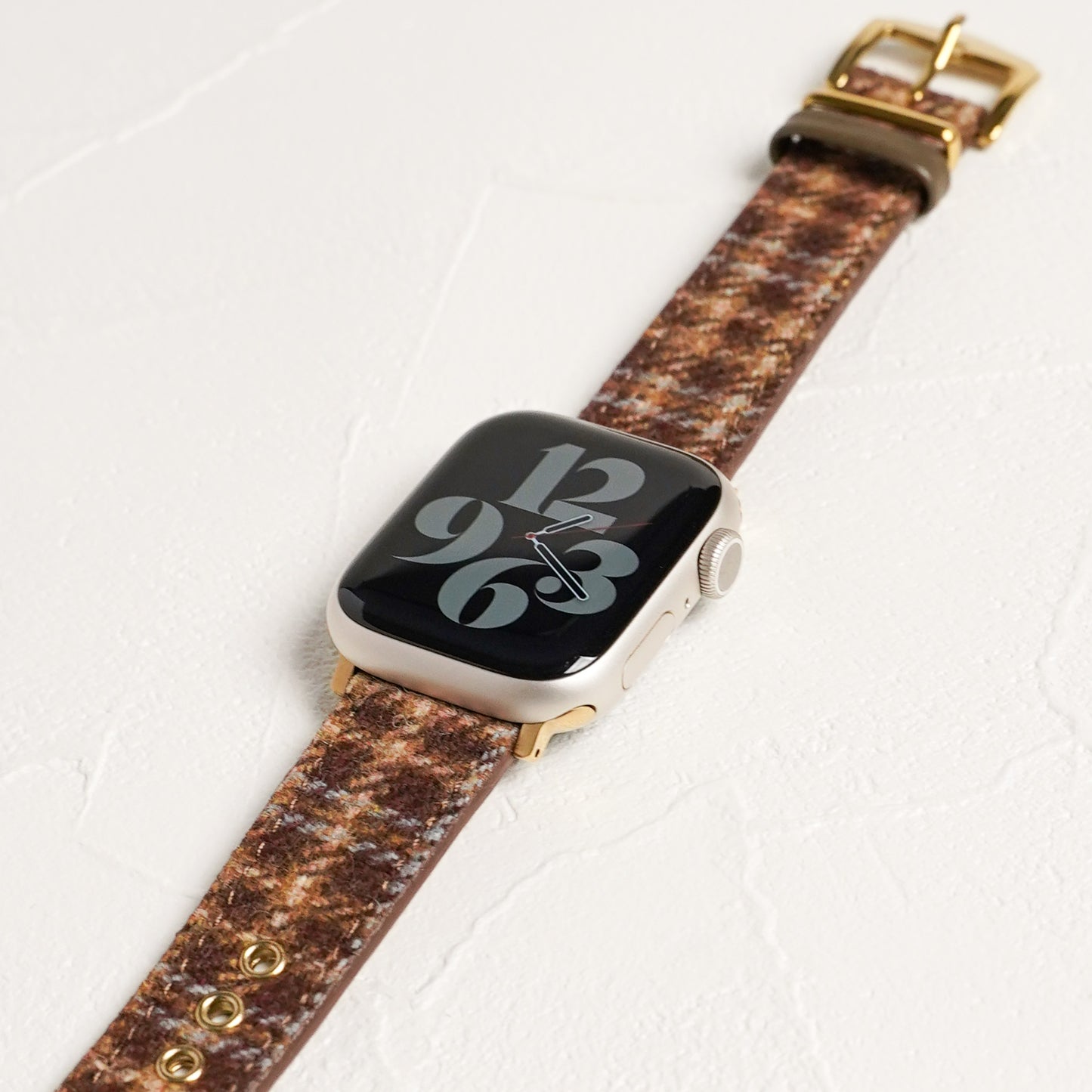 ウール レザー チェック柄 アップルウォッチバンド Apple Watch ベルト