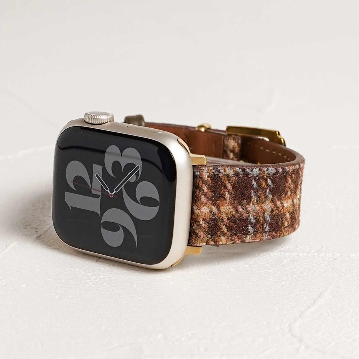 ウール レザー チェック柄 アップルウォッチバンド Apple Watch ベルト