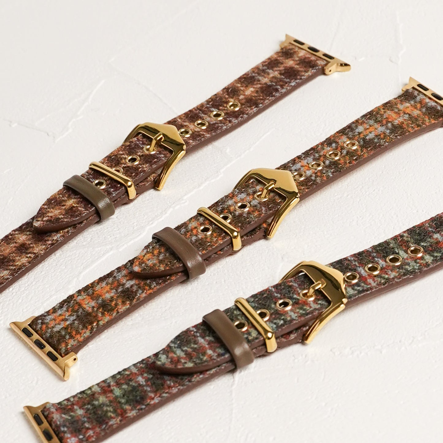 ウール レザー チェック柄 アップルウォッチバンド Apple Watch ベルト