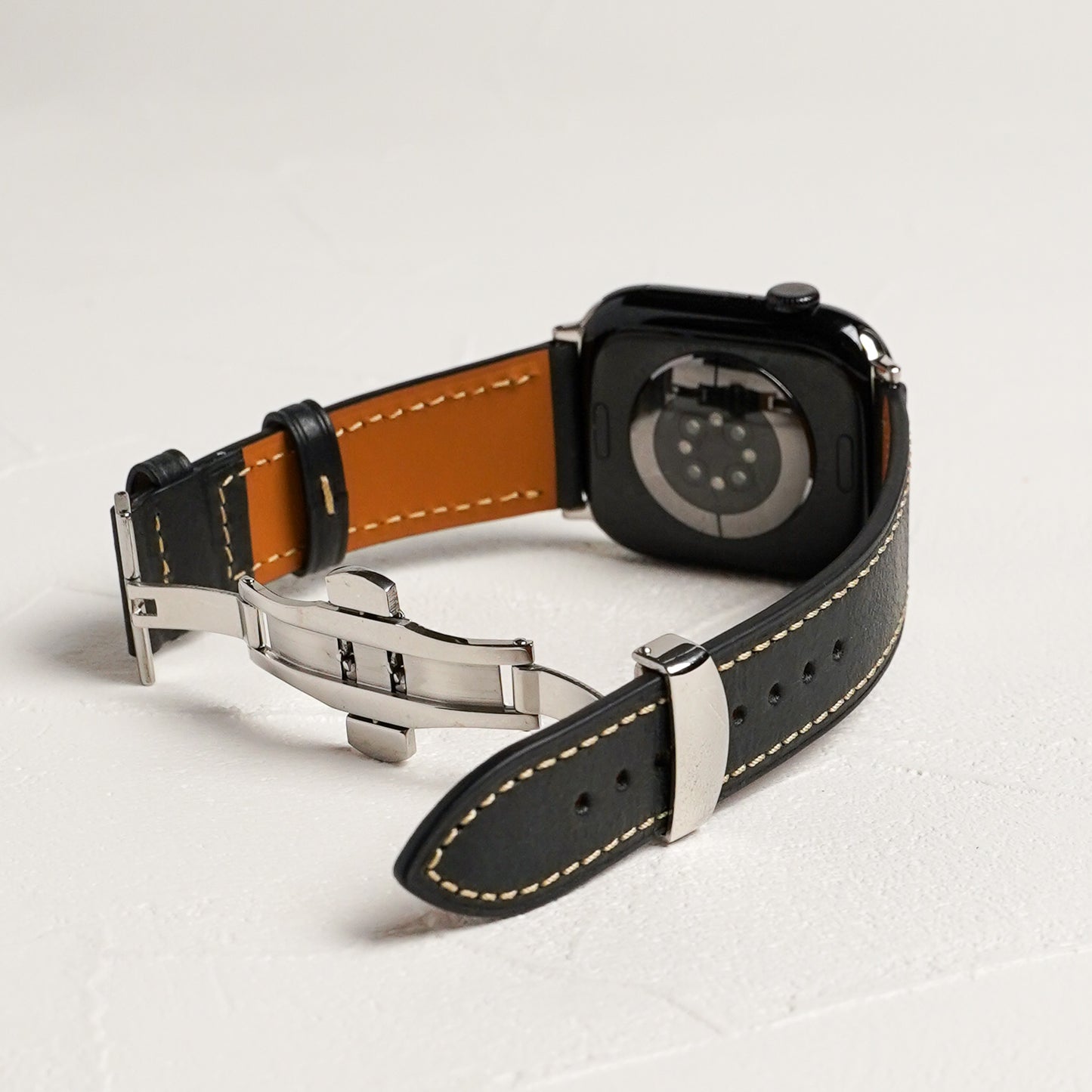 Dバックル レザー メンズ 本革 アップルウォッチバンド Apple Watch ベルト