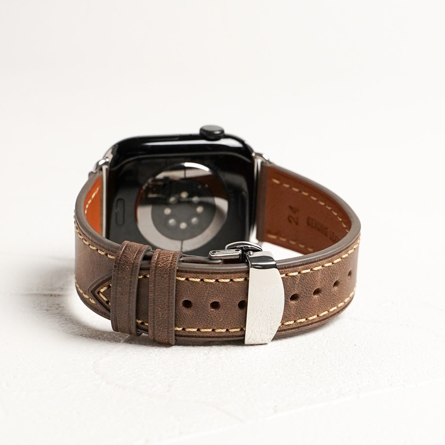 Dバックル レザー メンズ 本革 アップルウォッチバンド Apple Watch ベルト