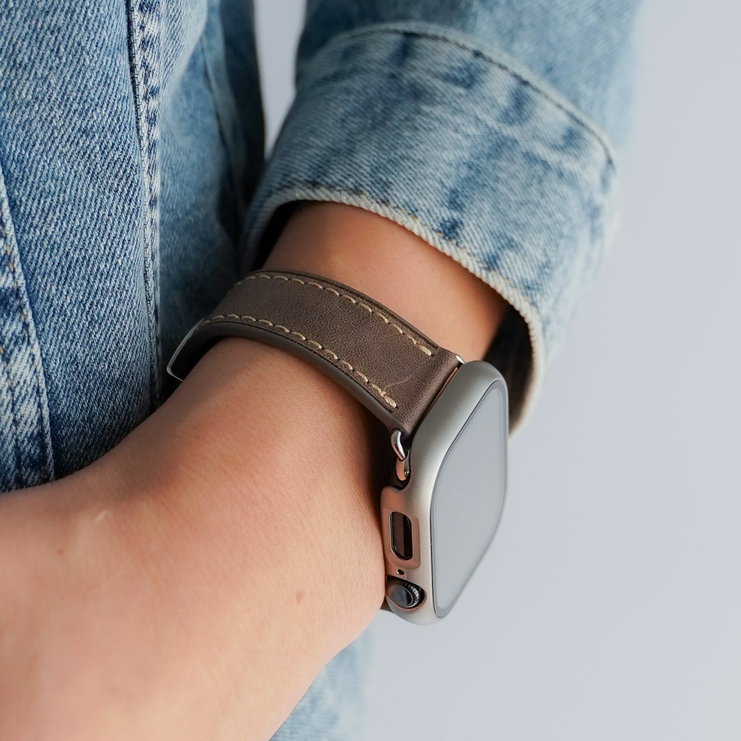 Dバックル レザー メンズ 本革 アップルウォッチバンド Apple Watch ベルト