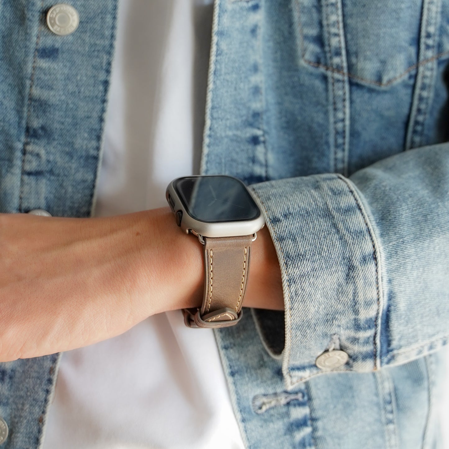 Dバックル レザー メンズ 本革 アップルウォッチバンド Apple Watch ベルト