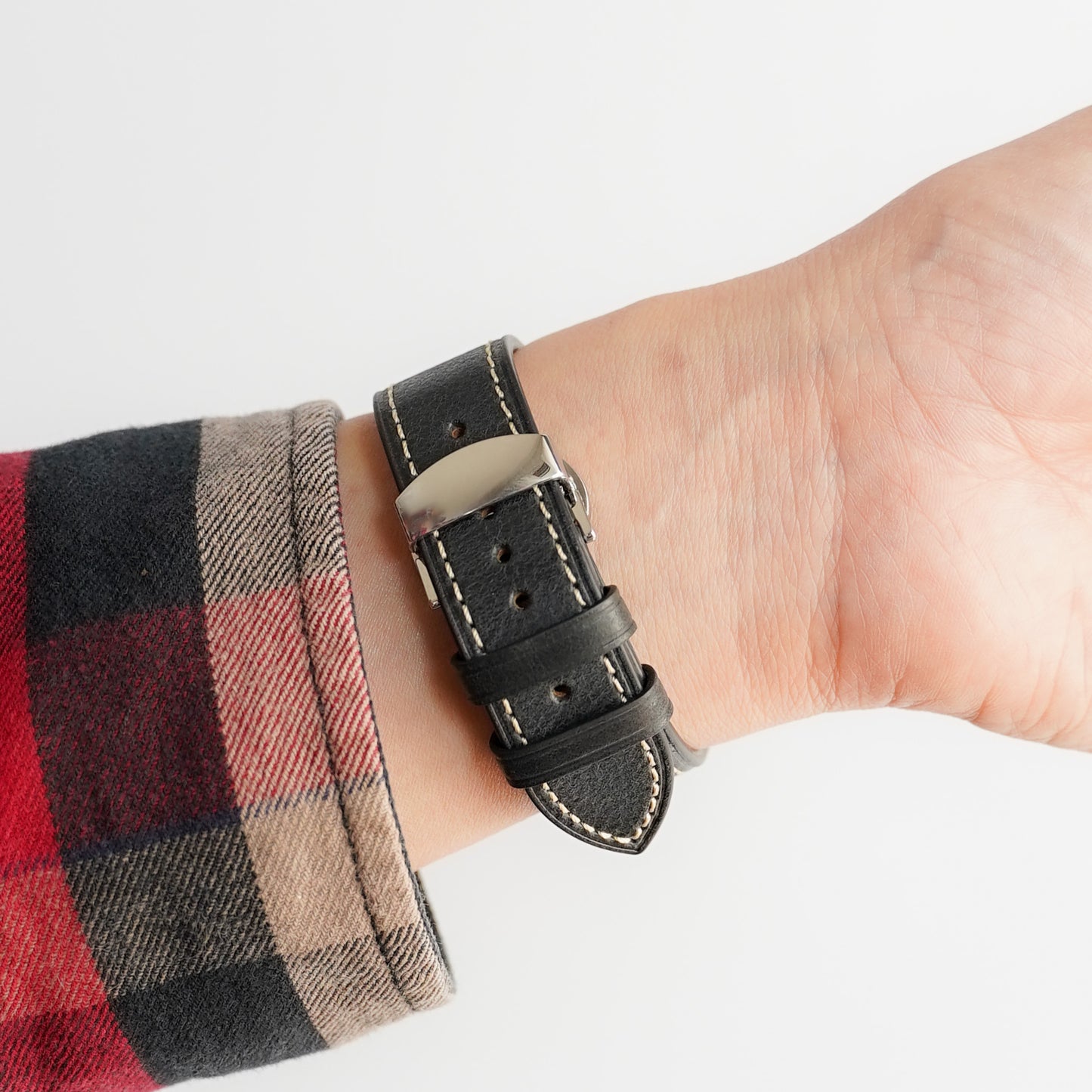 Dバックル レザー メンズ 本革 アップルウォッチバンド Apple Watch ベルト