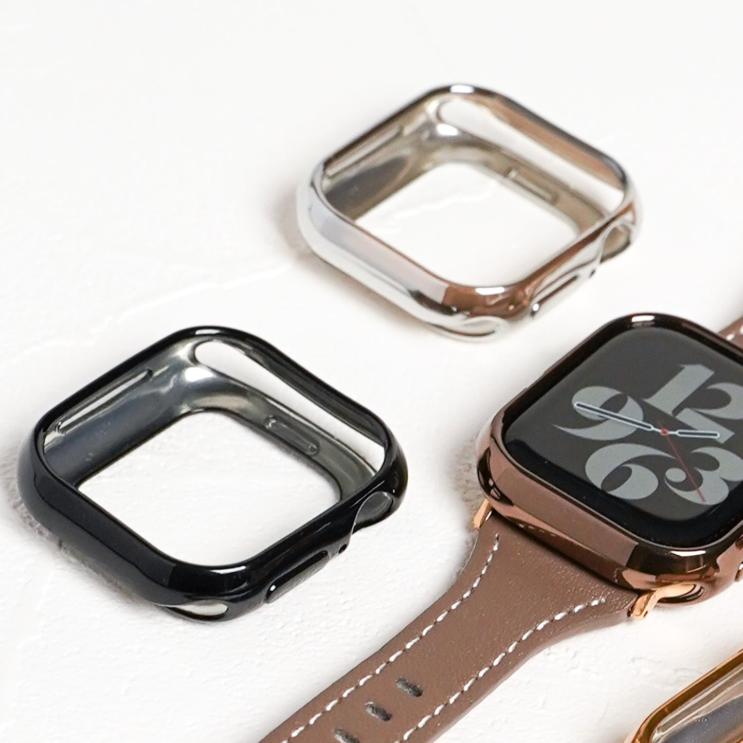 TPUハーフ 保護フレーム ソフトタイプ アップルウォッチ ハーフカバー ケース Apple Watch