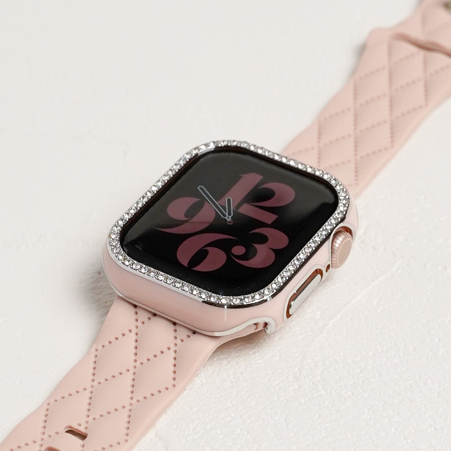 シルバーライン×キラキラ ストーン 保護フレーム ガラスなし ハードタイプ アップルウォッチ ケース Apple Watch