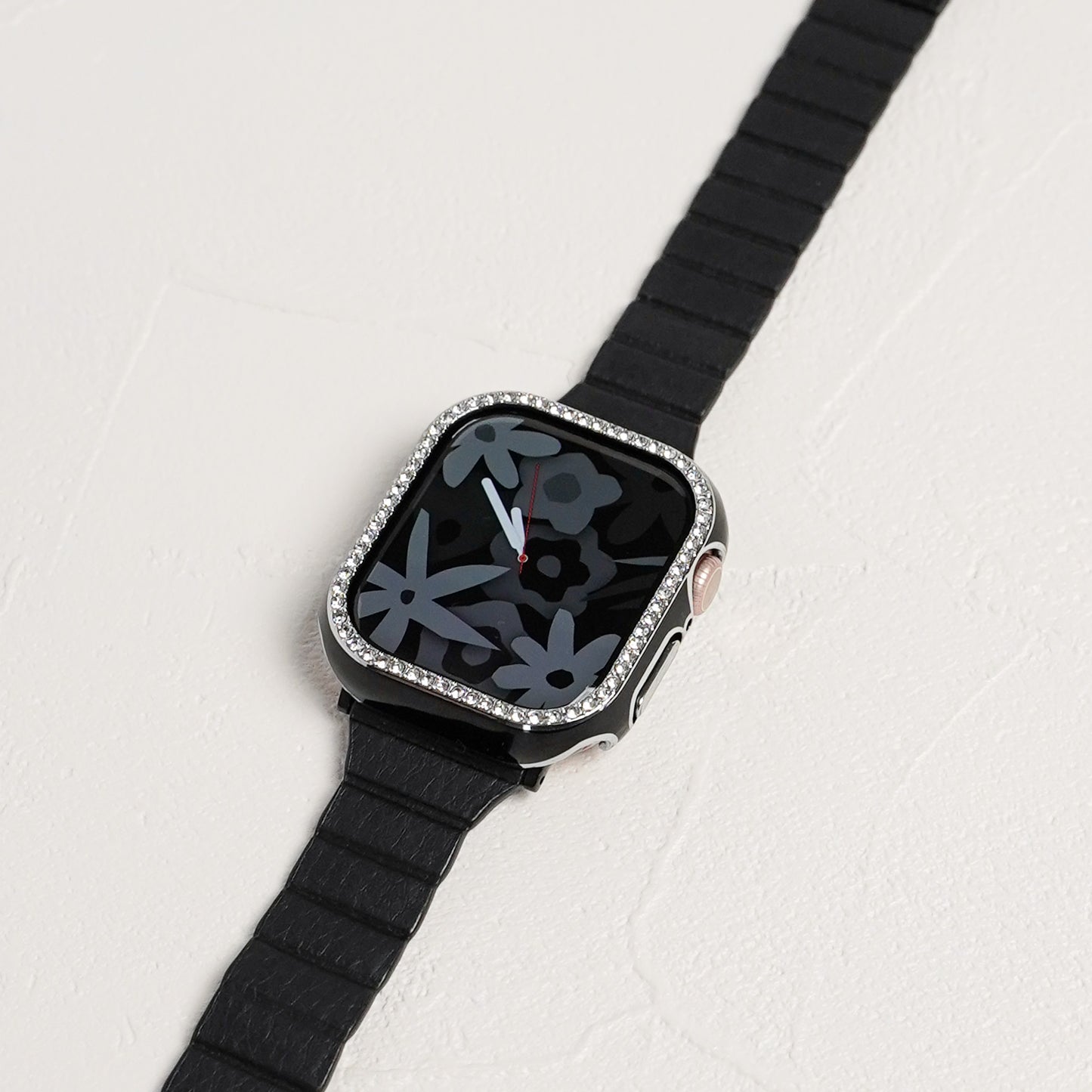 シルバーライン×キラキラ ストーン 保護フレーム ガラスなし ハードタイプ アップルウォッチ ケース Apple Watch