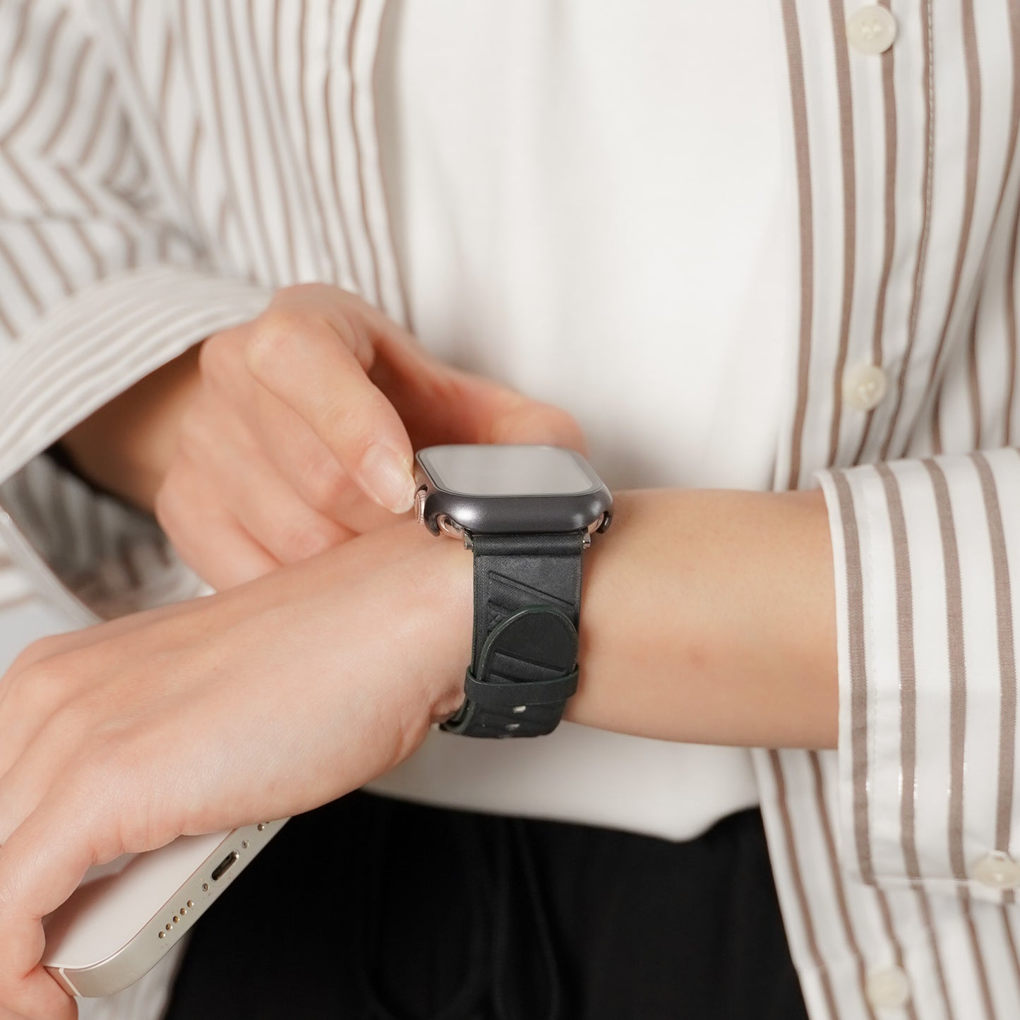 ナイロンファブリック ユニセックス ストライプ アップルウォッチバンド Apple Watch ベルト