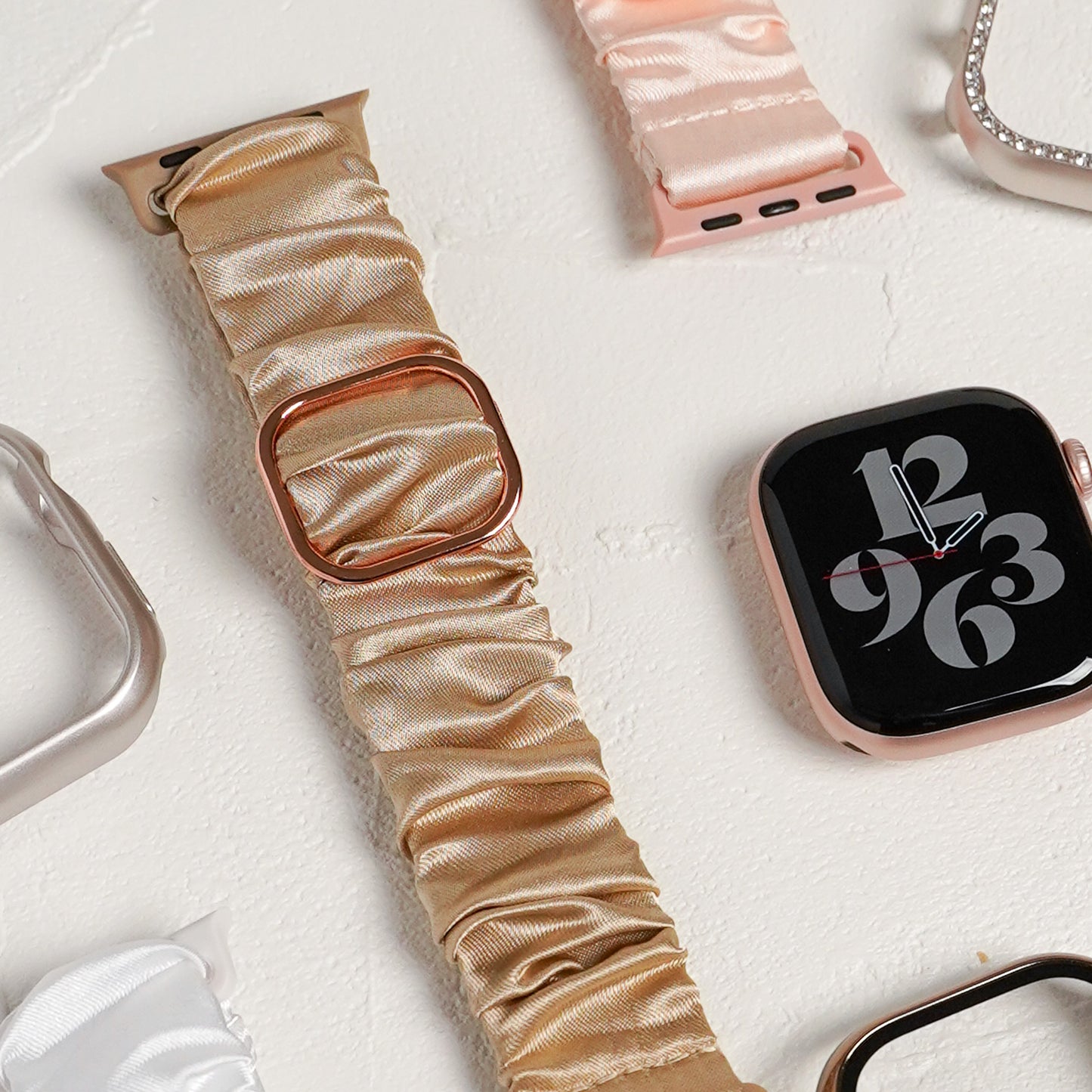 【NEW】シュシュ風 サテン アップルウォッチバンド Apple Watch ベルト