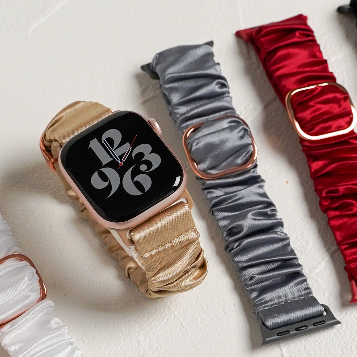 【NEW】シュシュ風 サテン アップルウォッチバンド Apple Watch ベルト
