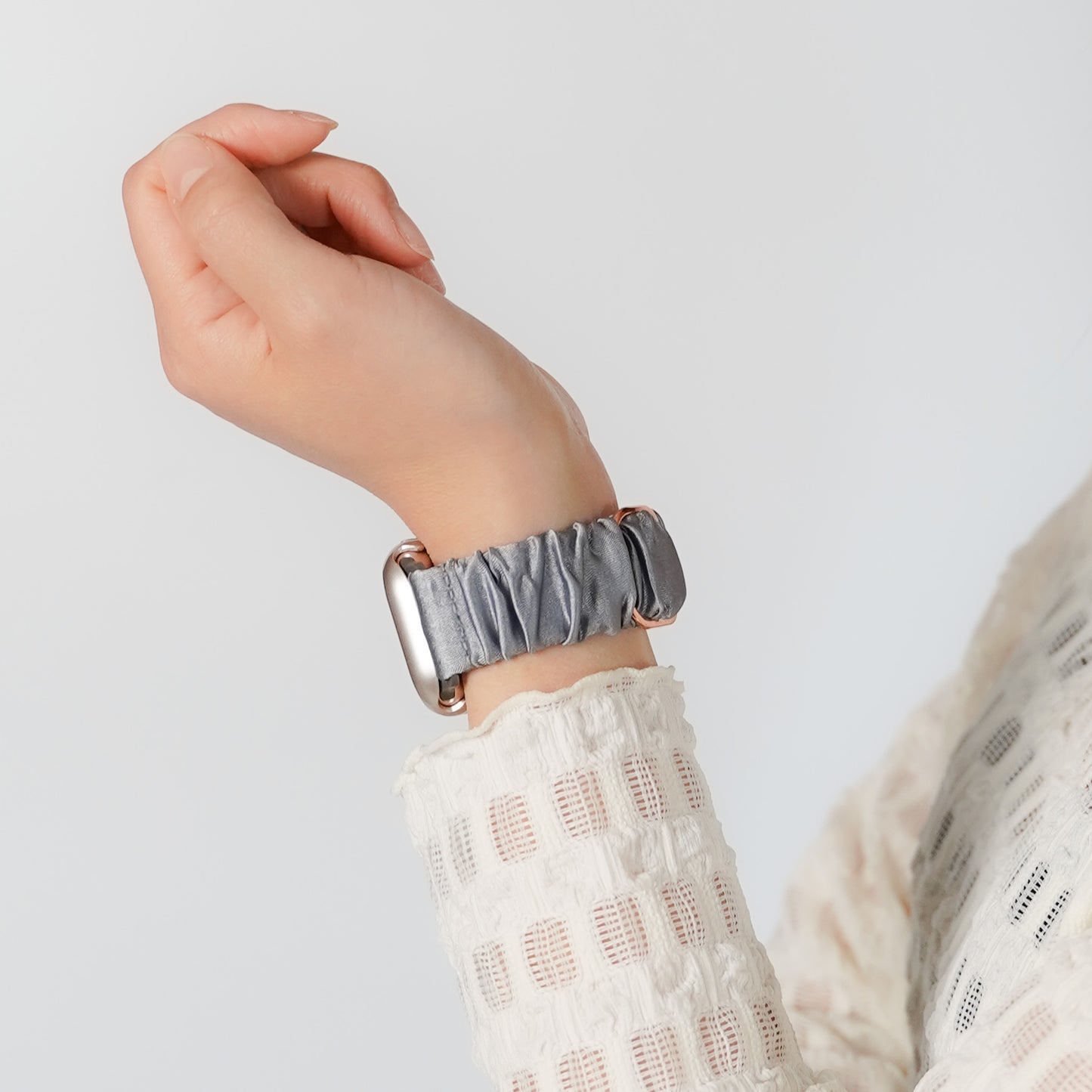 【NEW】シュシュ風 サテン アップルウォッチバンド Apple Watch ベルト