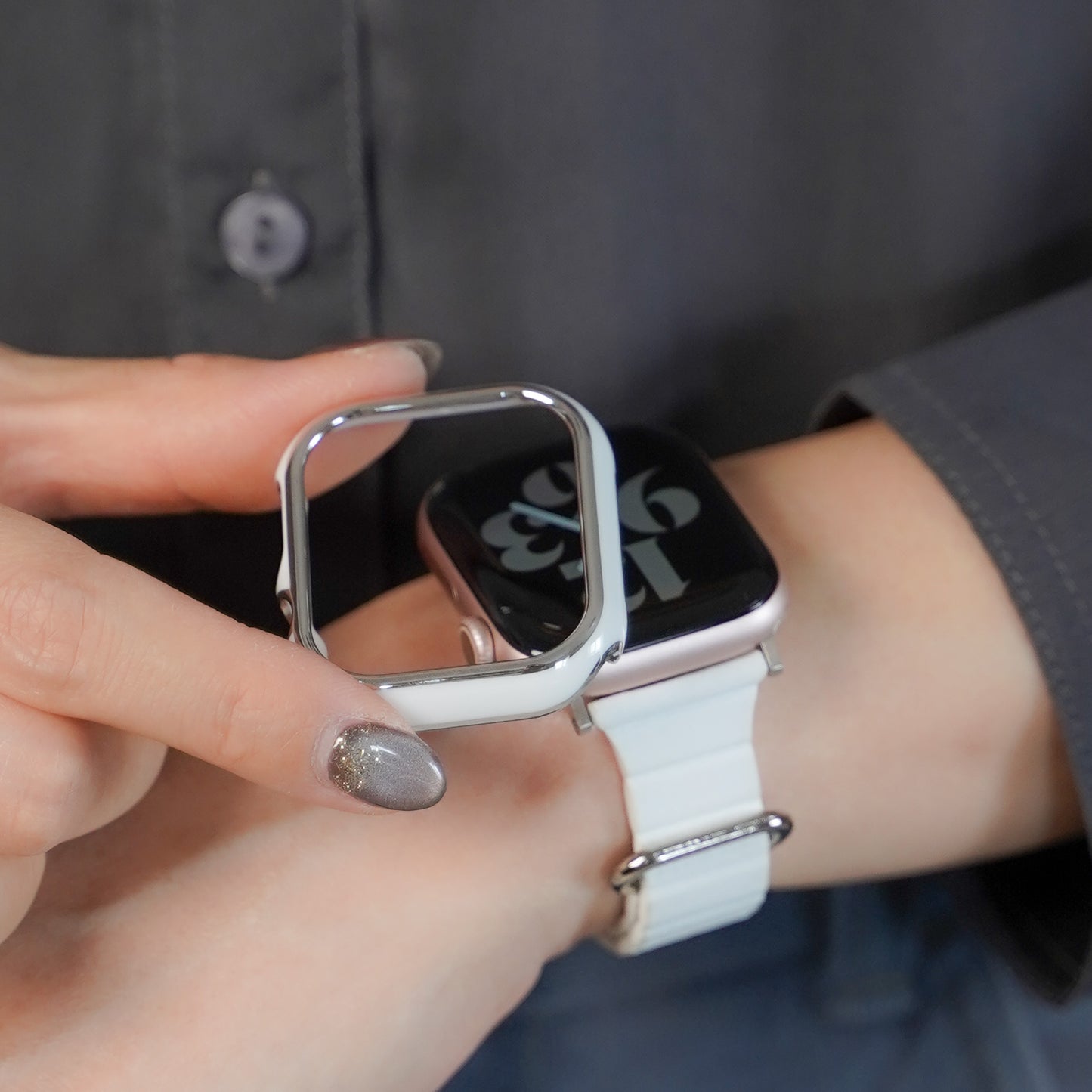 Silver Line Protective Frame Hard Type Apple Watch Case Apple Watch
