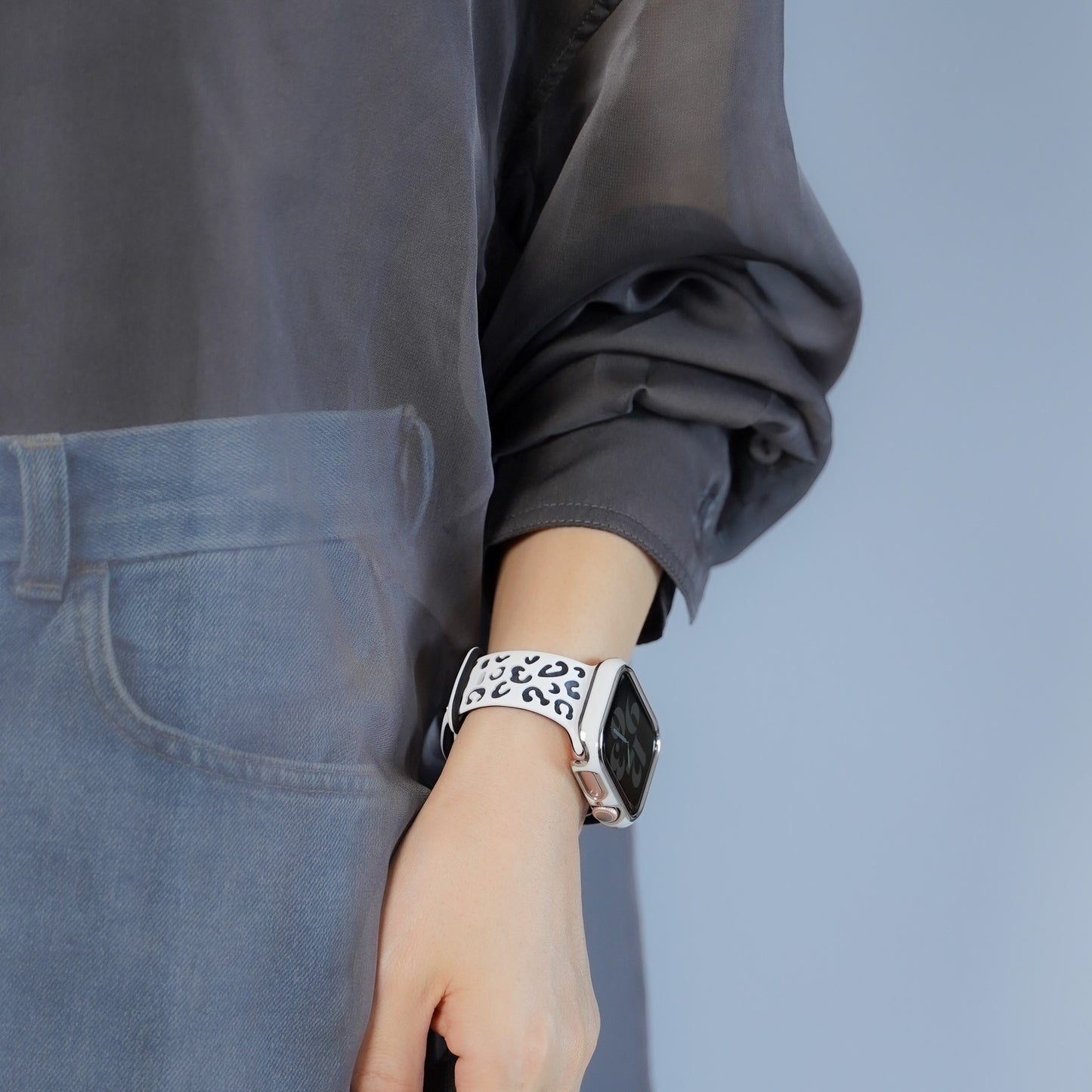 レオパード シリコン ツートンカラー アップルウォッチバンド Apple Watch ヒョウ柄 ベルト