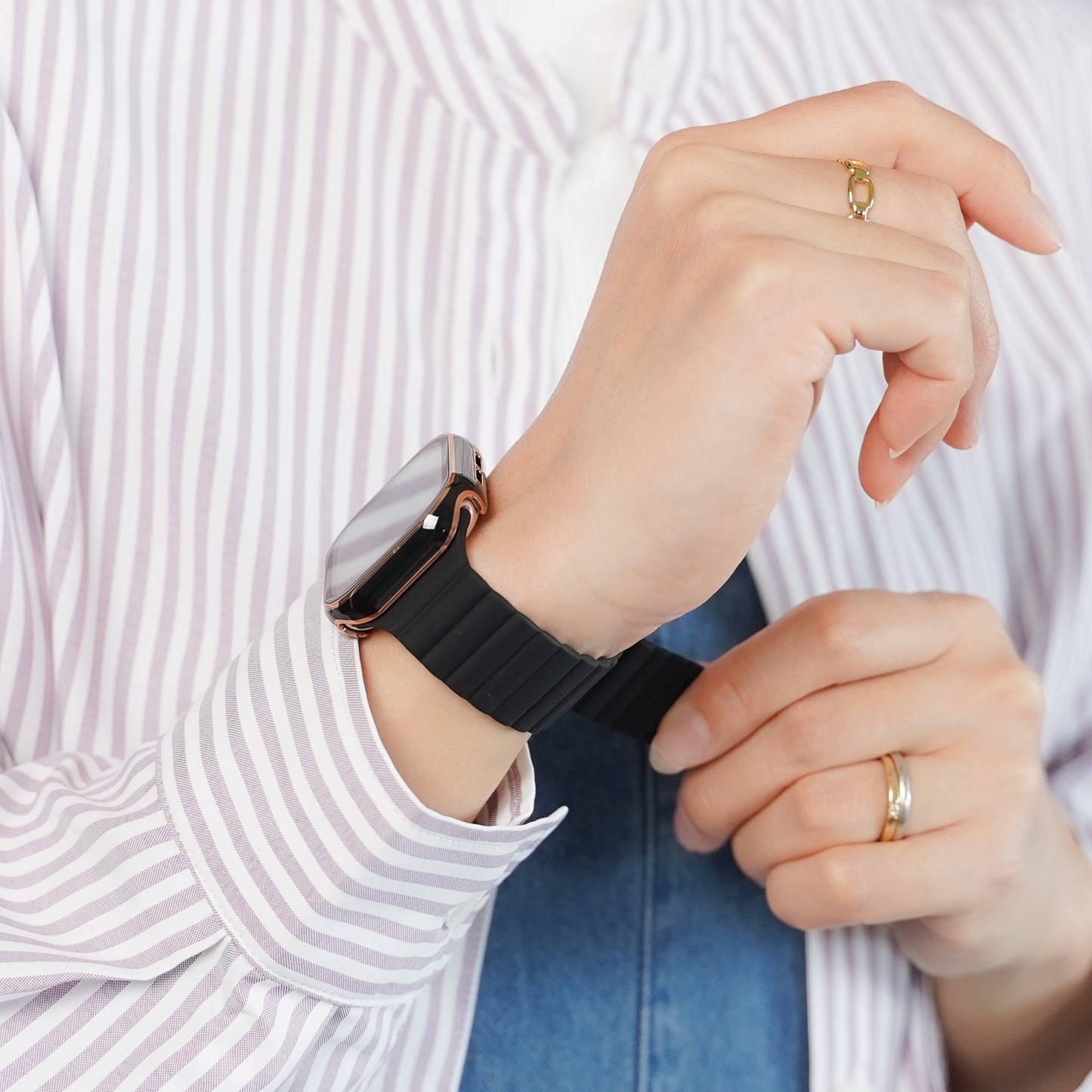 【NEW】マグネット オールシリコンループ アップルウォッチバンド Apple Watch ベルト