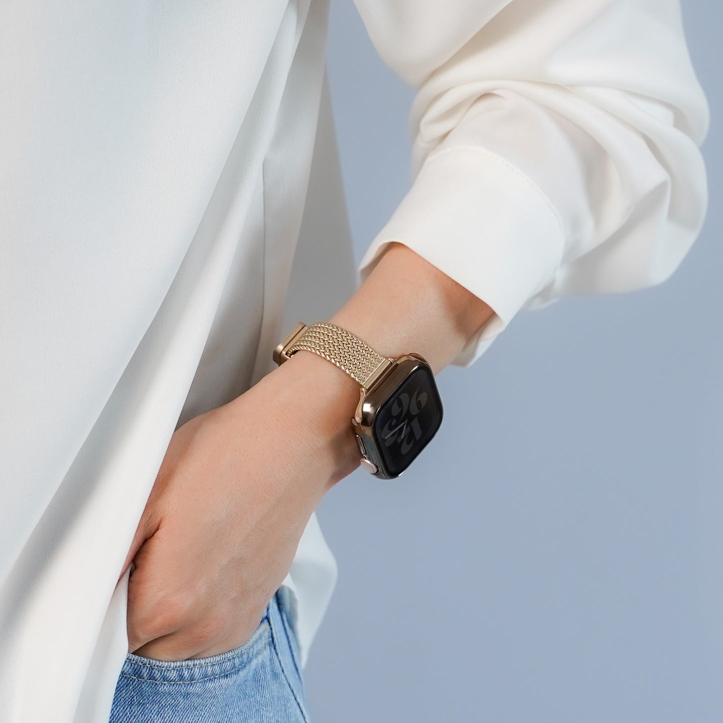 【NEW】マグネット ステンレススリム 三ツ折 アップルウォッチバンド Apple Watch ベルト