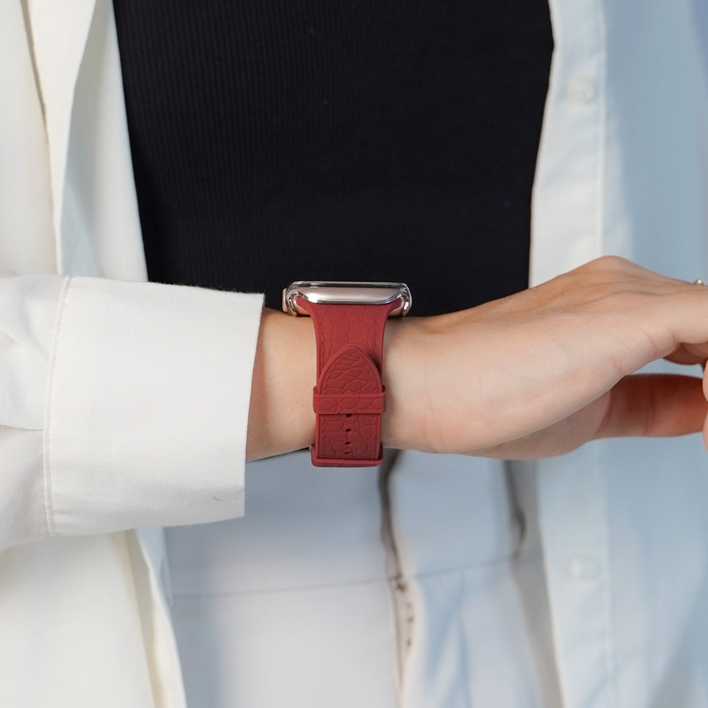 【NEW】シリコン レザー調 アップルウォッチバンド Apple Watch ベルト