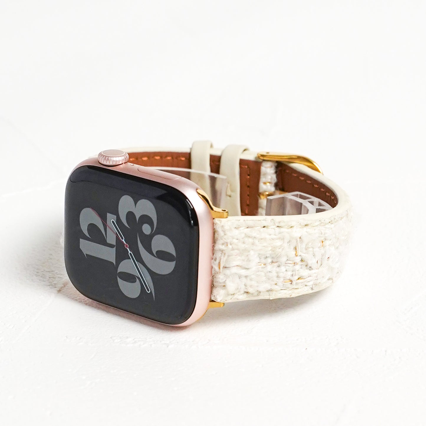 【NEW】ホワイトツイード レザー アップルウォッチバンド Apple Watch ベルト