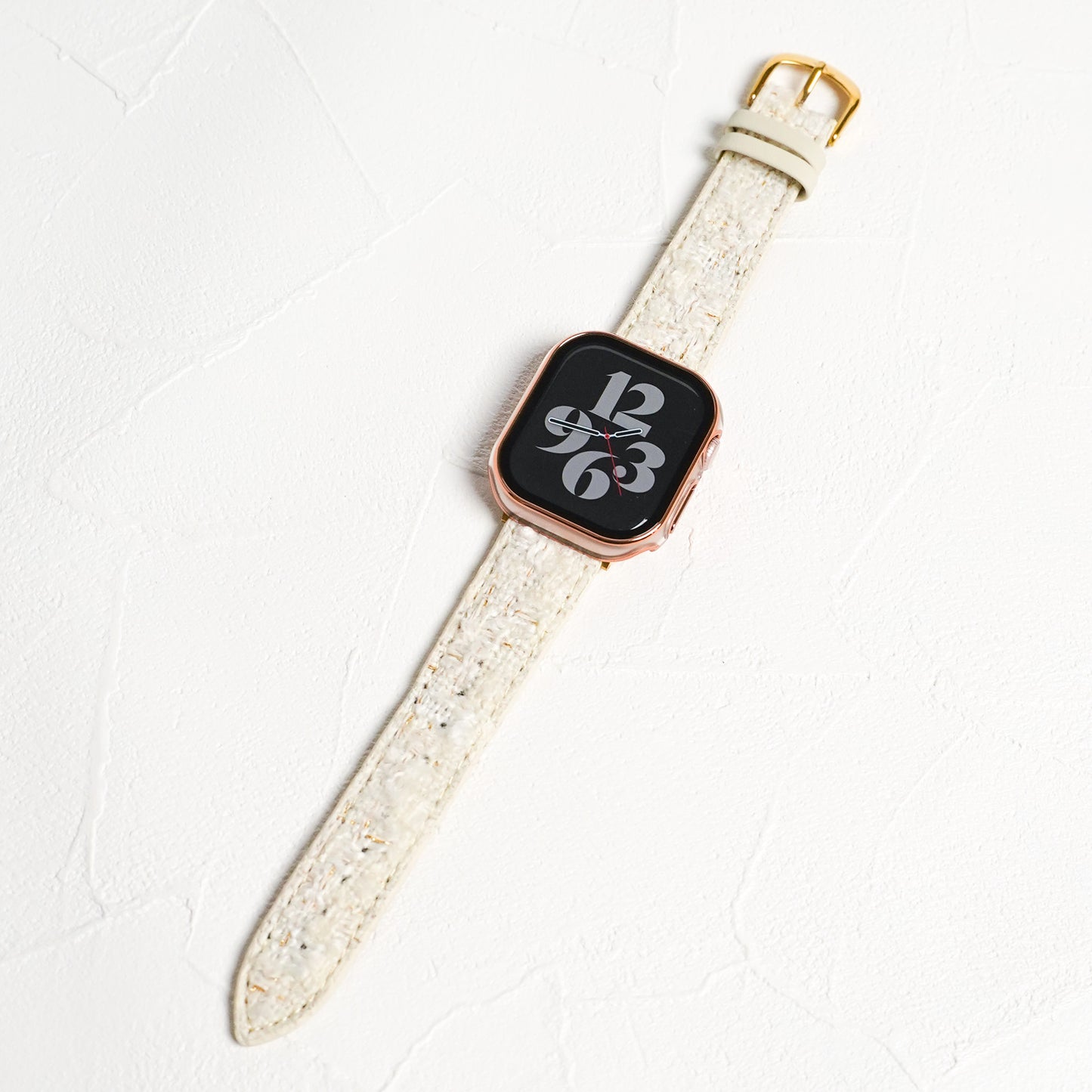【NEW】ホワイトツイード レザー アップルウォッチバンド Apple Watch ベルト