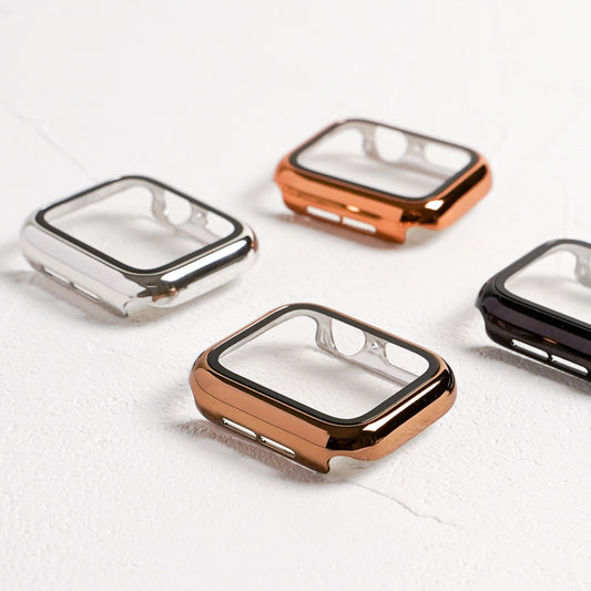 メッキ 全面 保護カバー ガラス付き ハードタイプ アップルウォッチ ケース Apple Watch