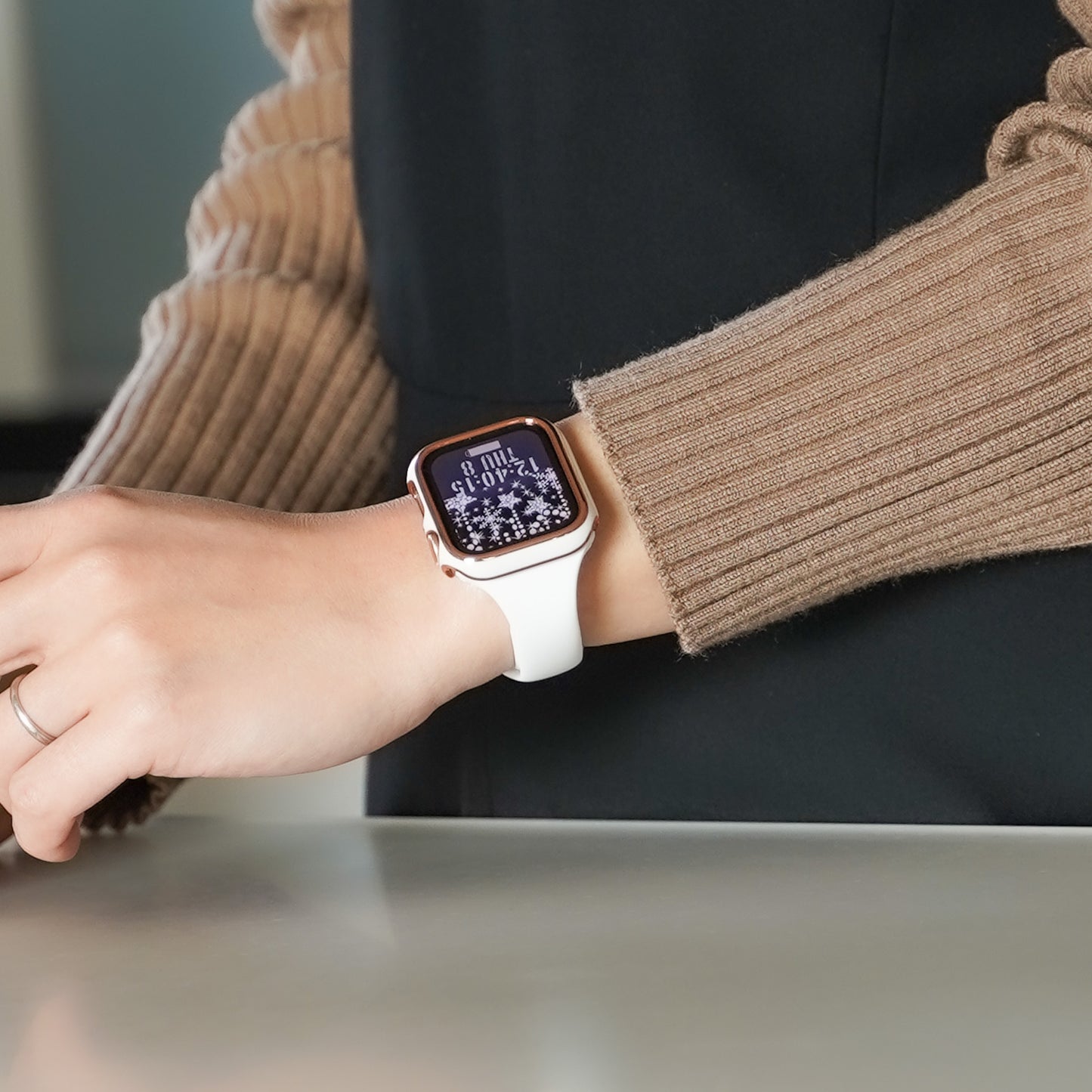 シリコン スリム アップルウォッチバンド くすみ パステル モノトーン Apple Watch