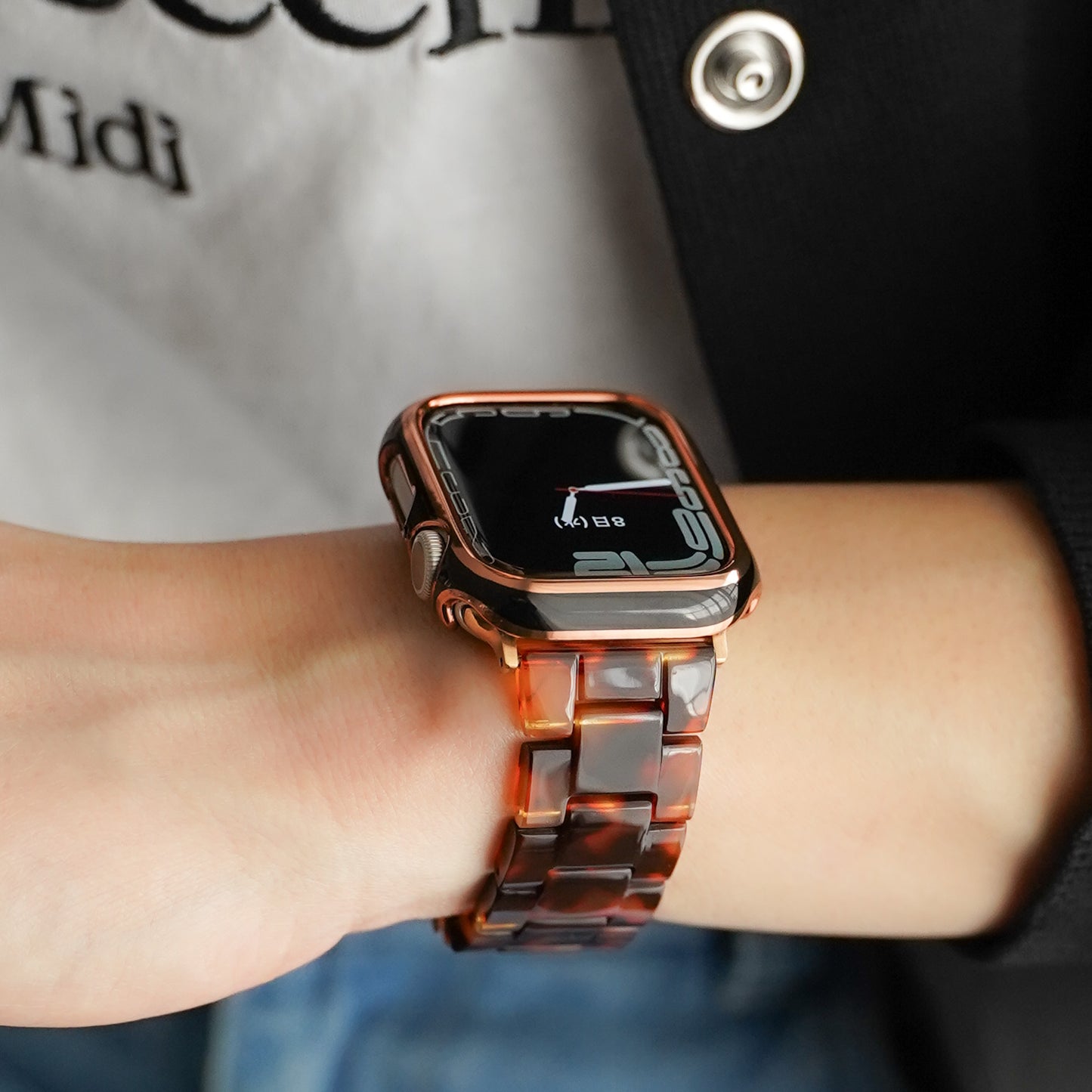 ローズゴールドライン 保護フレーム ガラスなし ハードタイプ アップルウォッチ ケース Apple Watch