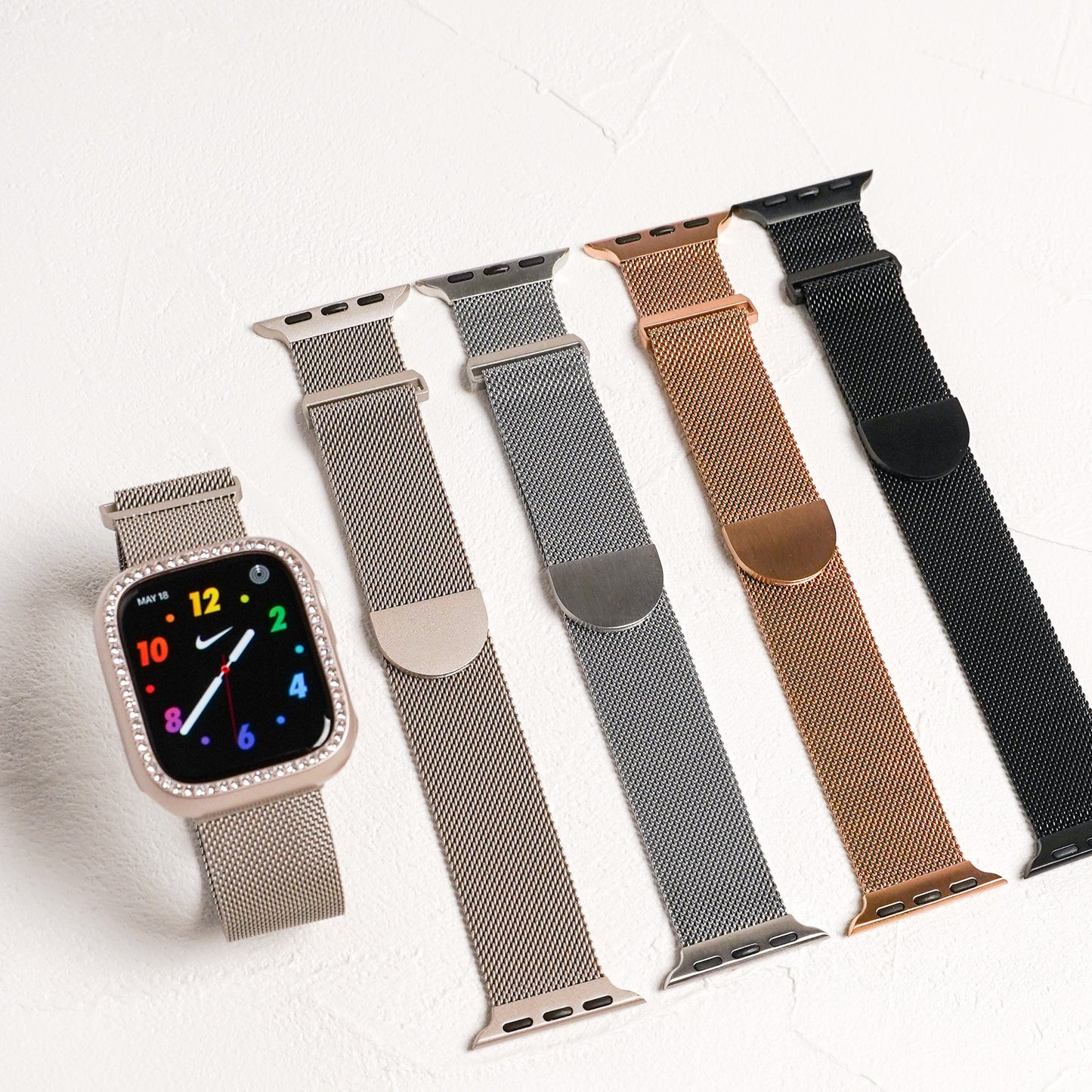 ミラネーゼ マグネット ステンレス メッシュ アップルウォッチバンド Apple Watch ベルト