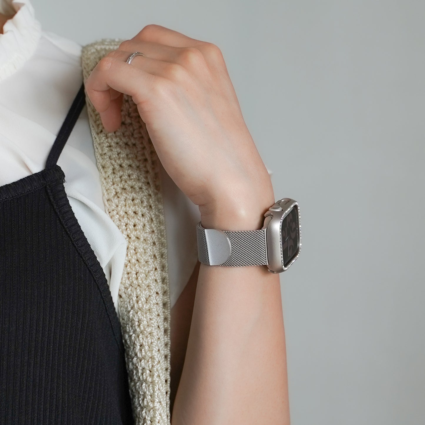 ミラネーゼ マグネット ステンレス メッシュ アップルウォッチバンド Apple Watch ベルト