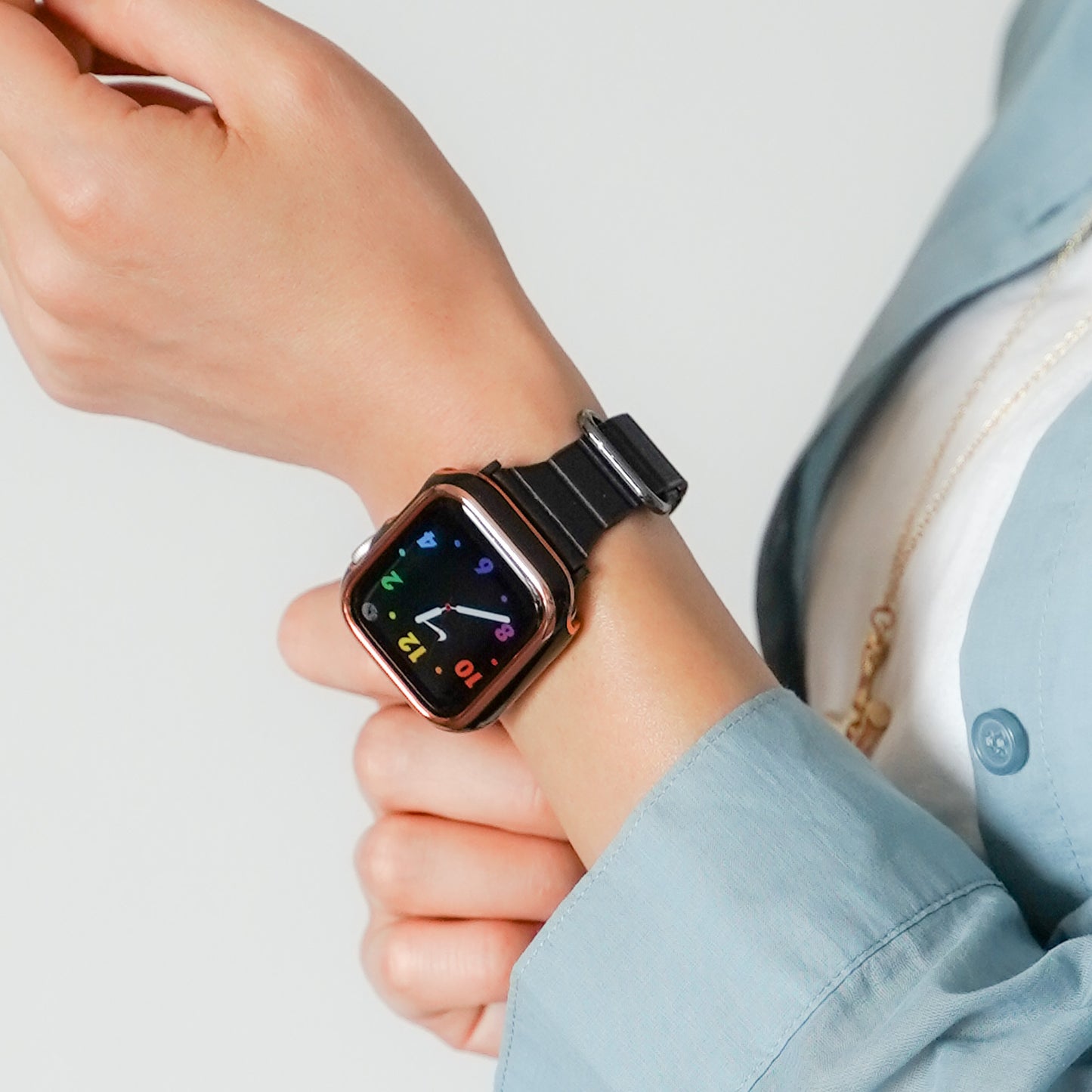 マグネット スリム レザー アップルウォッチバンド レザーループ Apple Watch ベルト