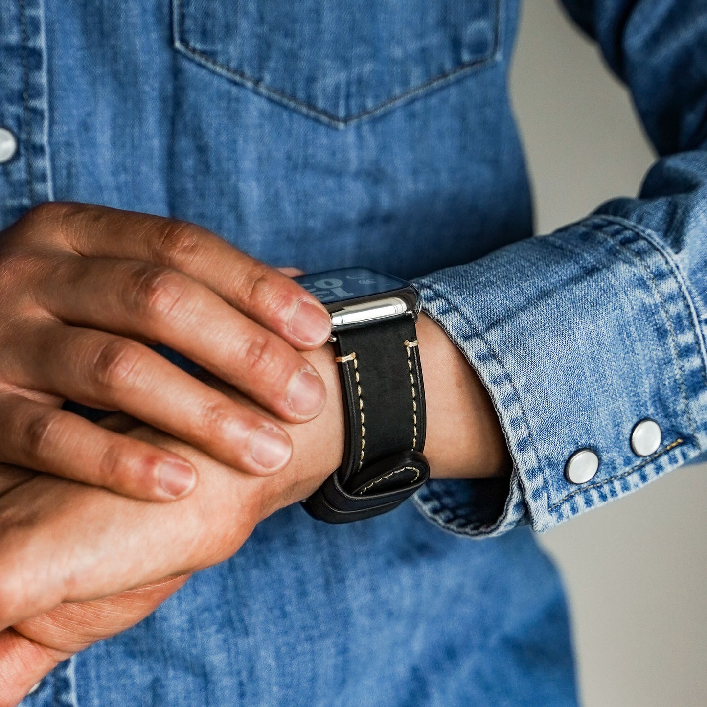 レザー 本革 メンズ アップルウォッチバンド イタリアンレザー Apple Watch ベルト