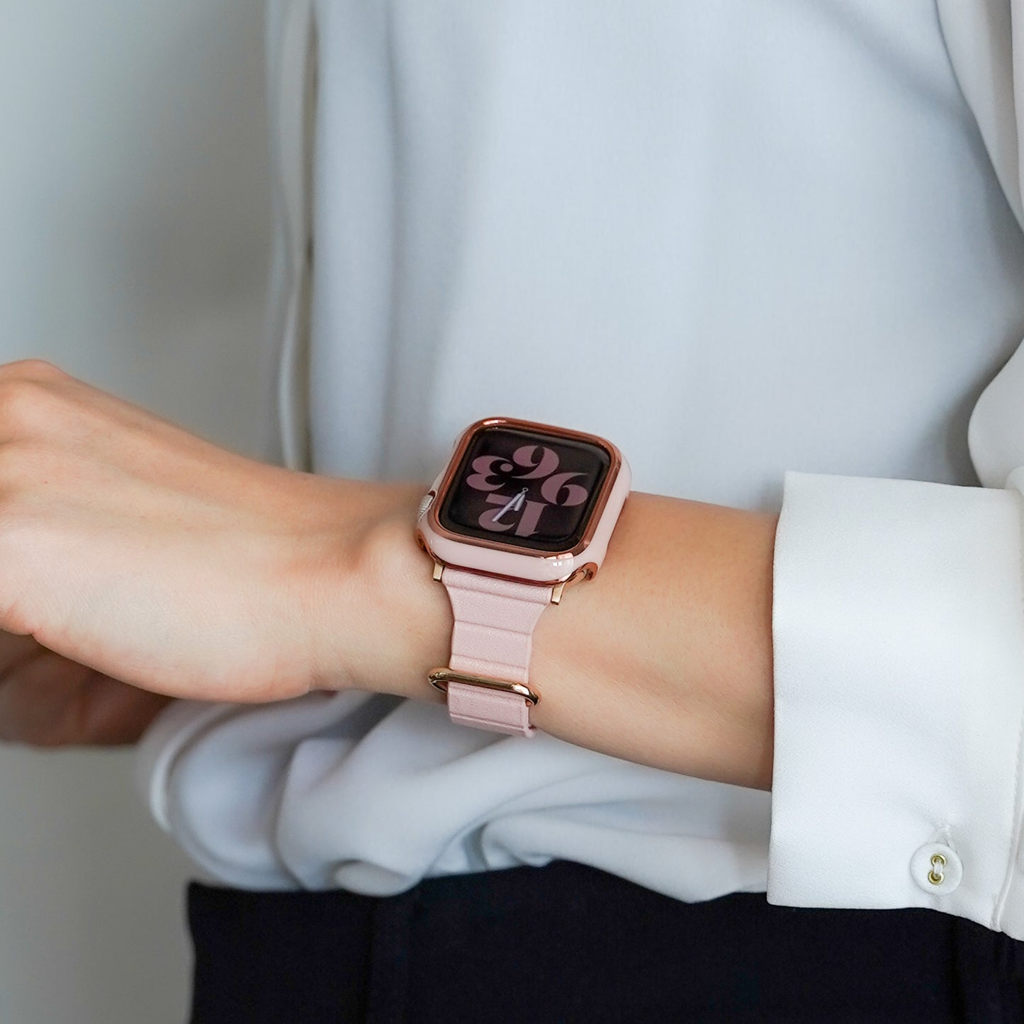 マグネット スリム レザー アップルウォッチバンド レザーループ Apple Watch ベルト