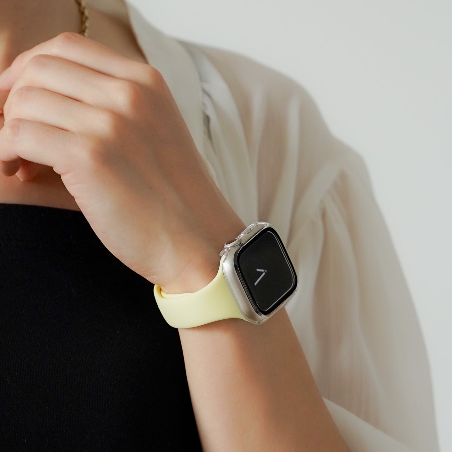 シリコン スリム アップルウォッチバンド くすみ パステル モノトーン Apple Watch